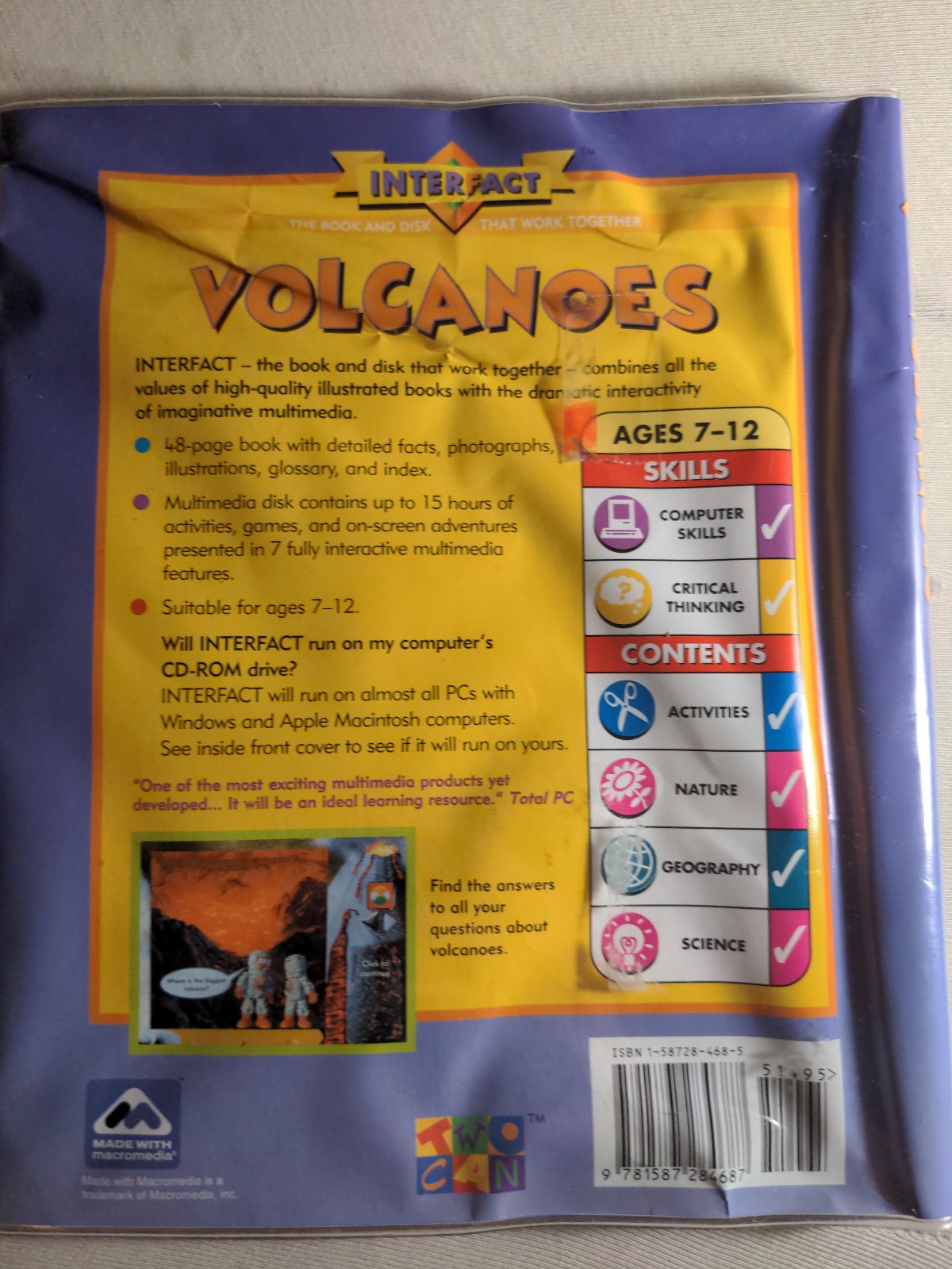 Solar System & Volcanoes Interfact CD ROM/Books VG Con.