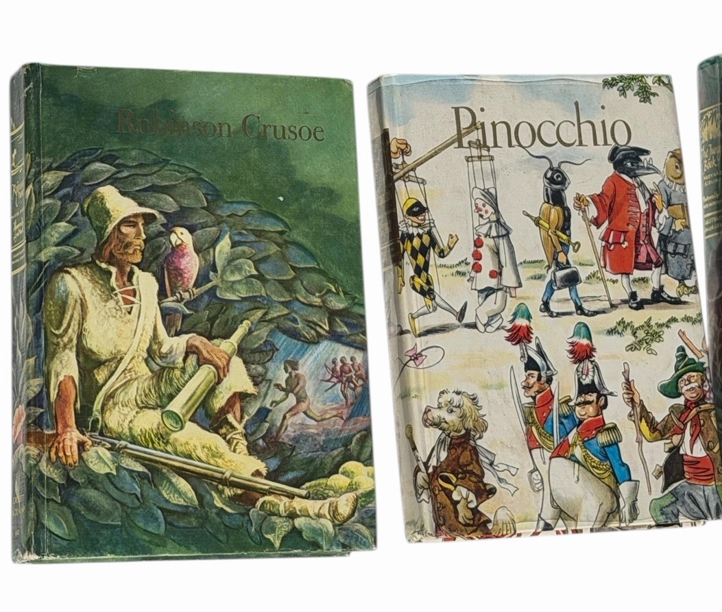 Vintage ILLUSTRATED JUNIOR LIBRARY Lot of 14 Books Oz, Heidi, Jungle, Alice Finn