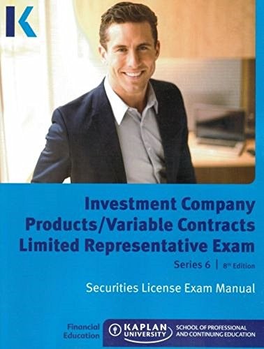 SERIES 6 INVESTMENT COMPANY PRODUCTS/VARIABLE CONTRACTS By Dearborn Financial