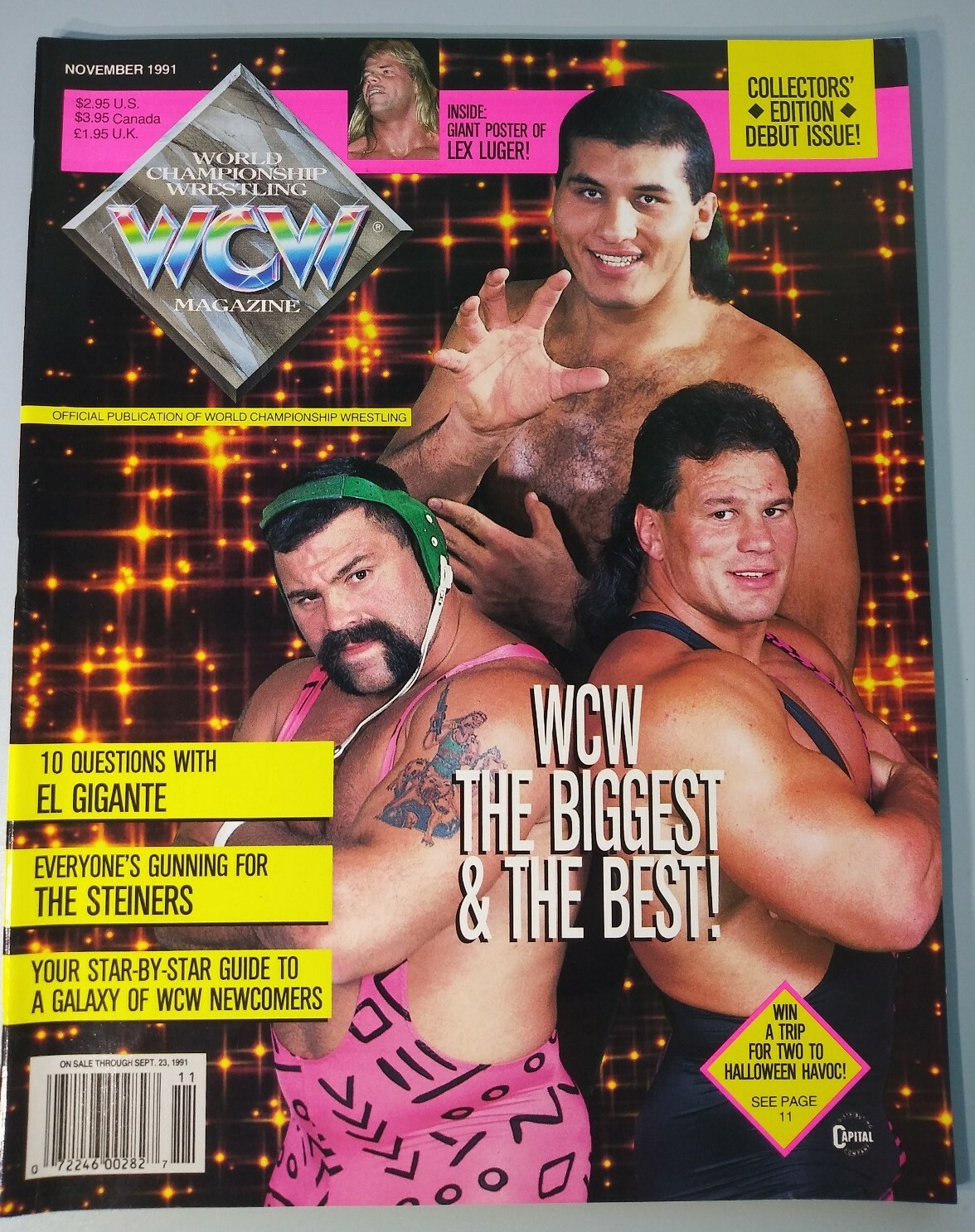 WCW Magazine November 1991 The Steiners Lex Luger El Gigante WWF PWI