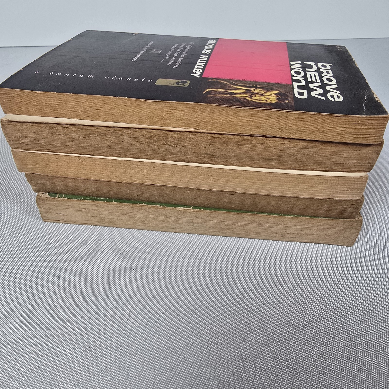 5 Vtg Bantam Paperback Classics: Green Mansions, Brave New World, Child Buyer +
