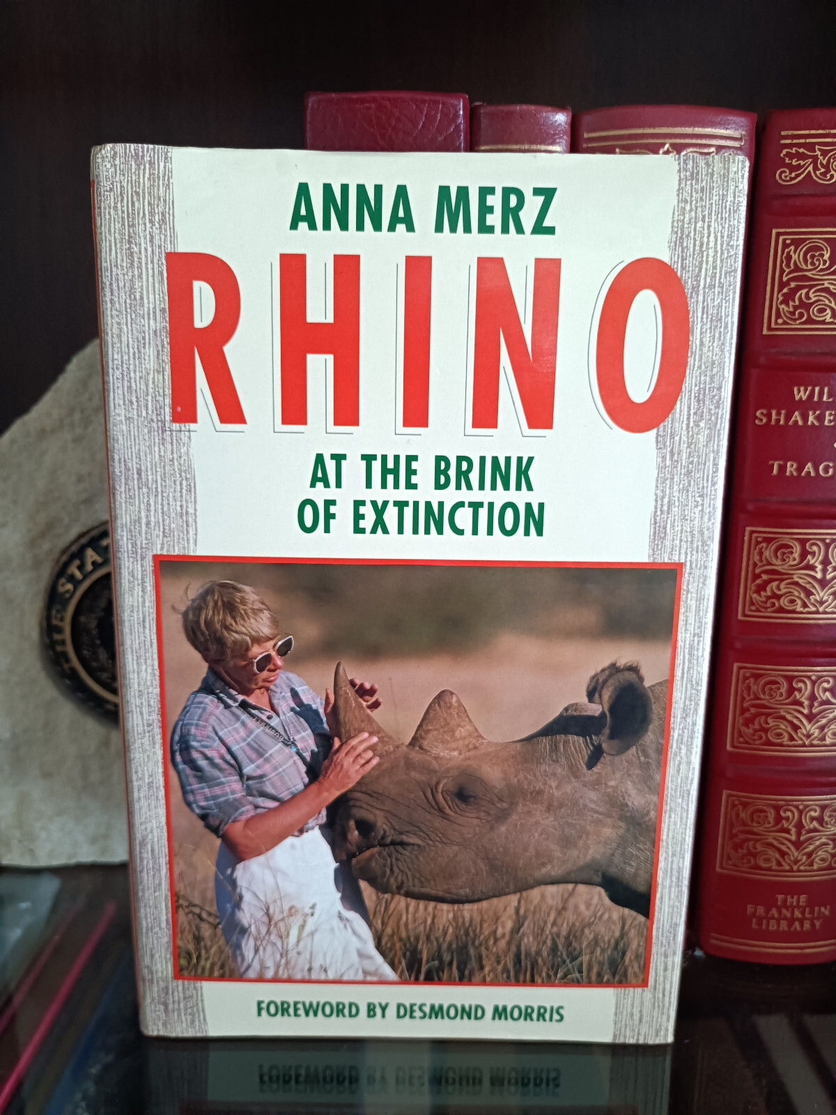 Rhino at the Brink of Extinction_Anna Merz_HCDJ_UK 1st Edition_Inscribed_VryGd