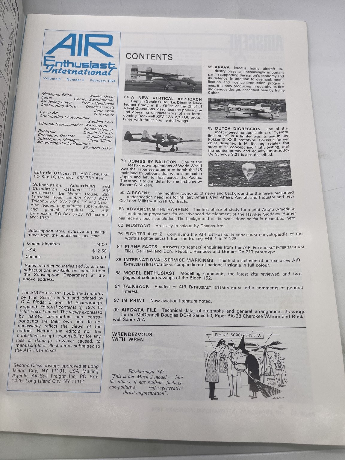Air Enthusiast International Magazine Feb 1974 Vol 6 No 2 Aviation History