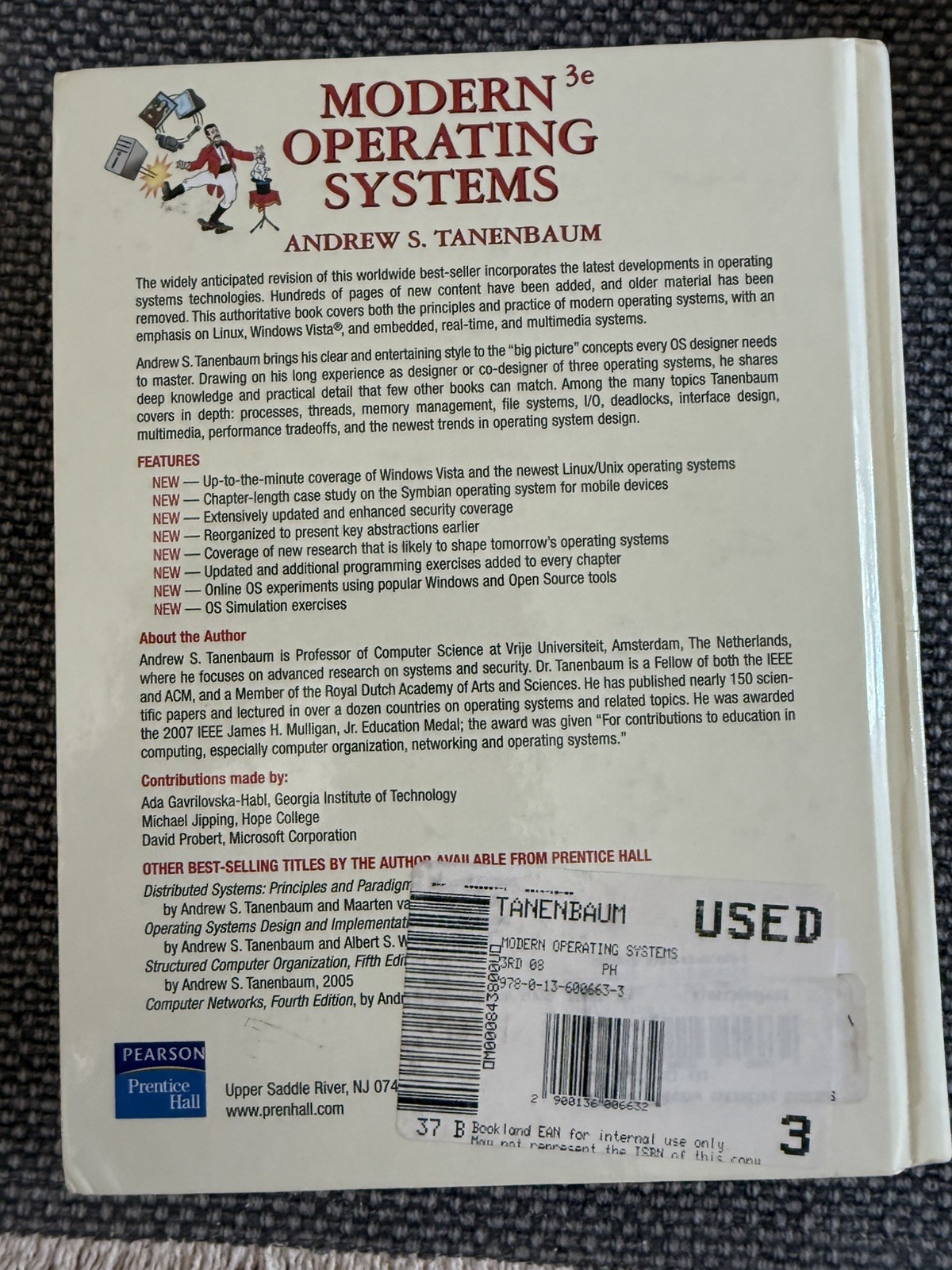 New : Modern Operating Systems by Andrew S.Tanenbaum 3rd INTL ED