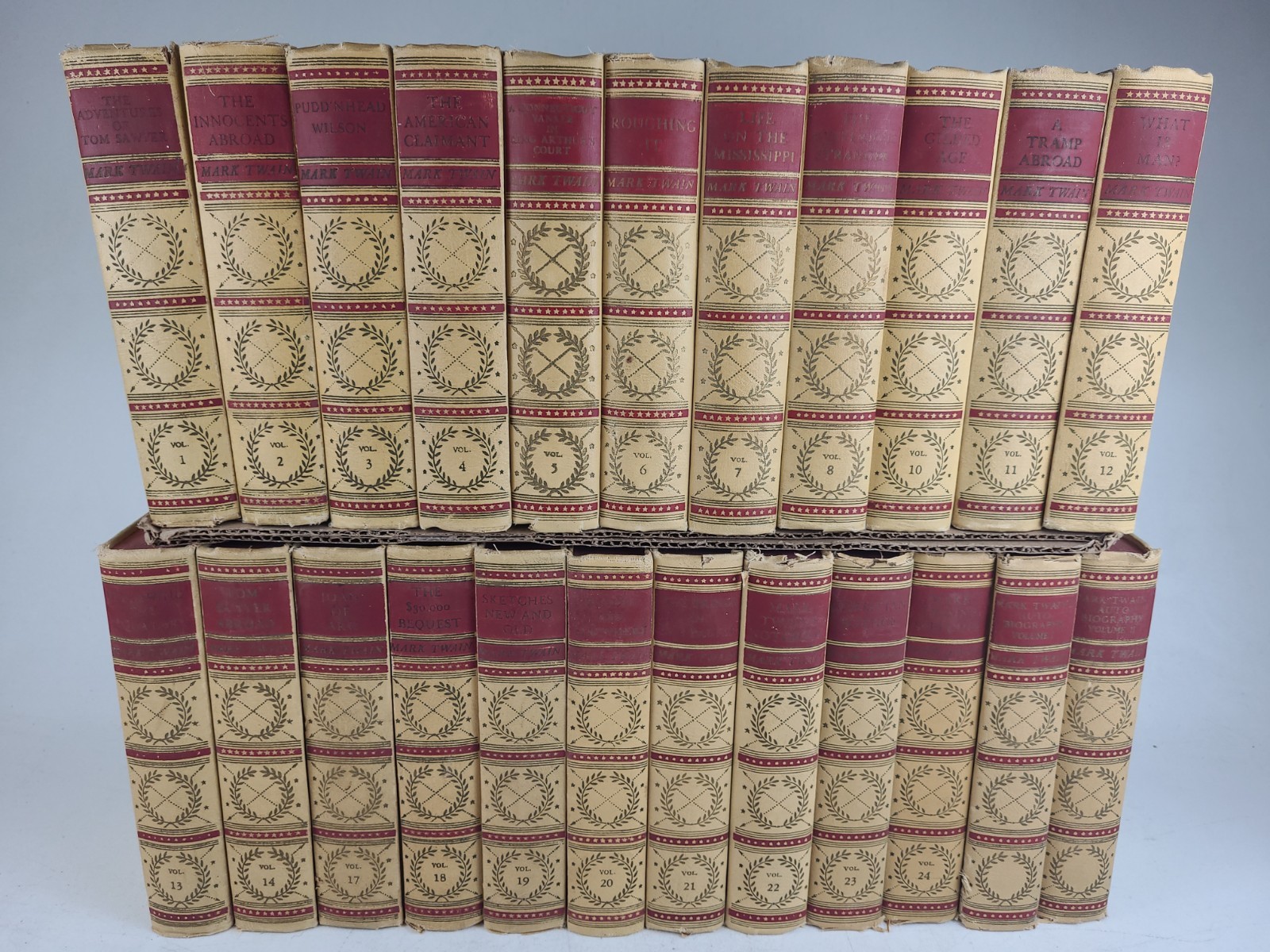 Complete Works Of Mark Twain American Artists Edition Set 23 HC Volumes Antique