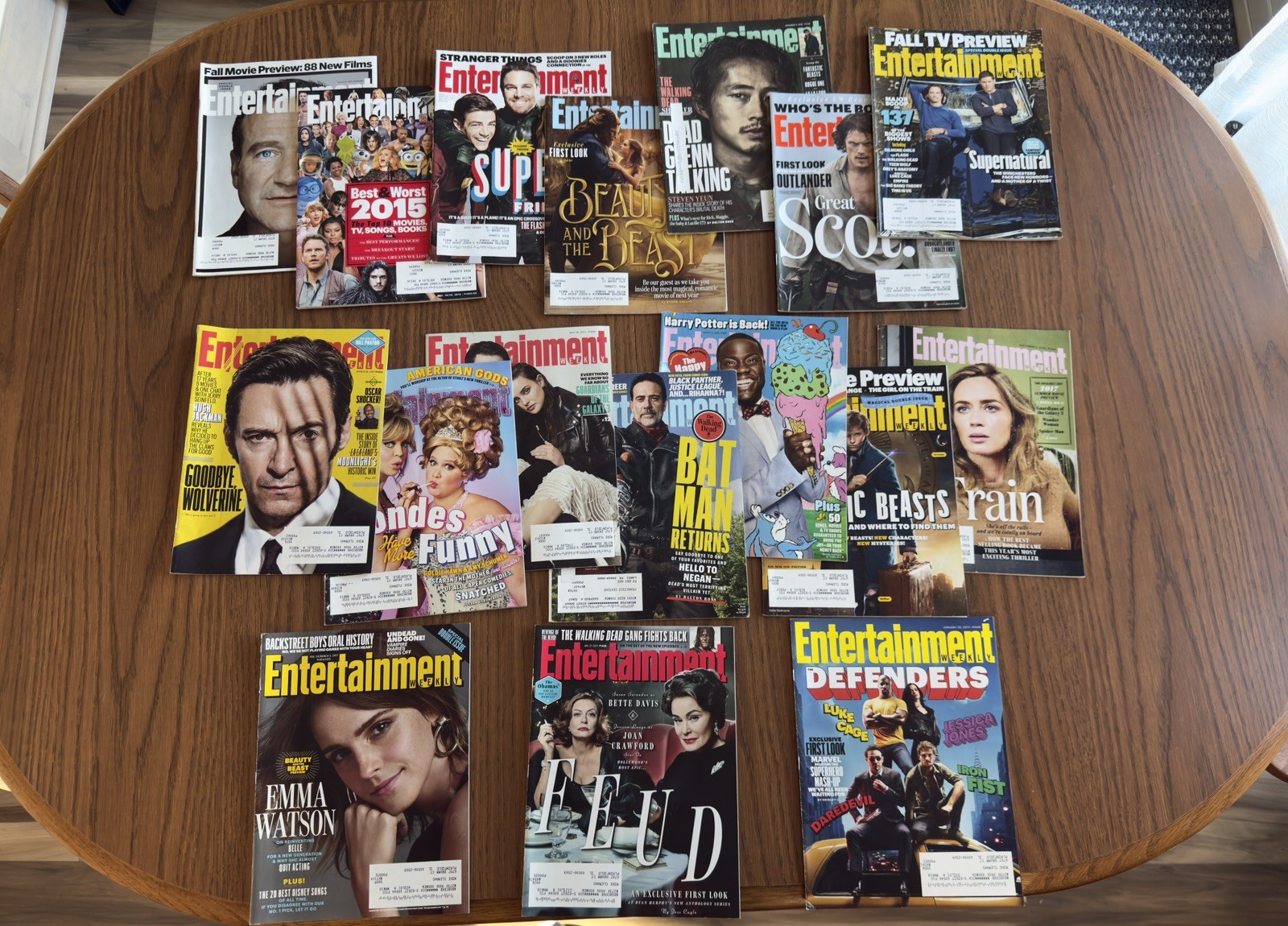 Entertainment Weekly 2014, 2015, 2016, 2017 lot of 17 issues
