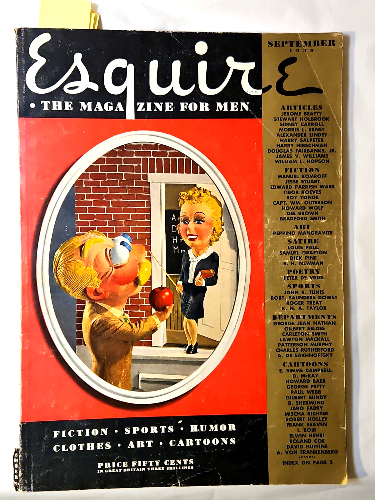 Esquire Magazines for Men~1939 Lot of (TWO~2~TWO) Vargas, Sports, Humor, Esky!