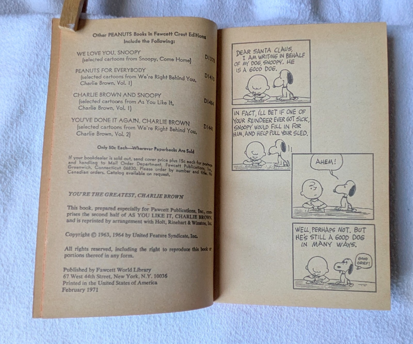 Lot of 3 Vintage Peanuts Books