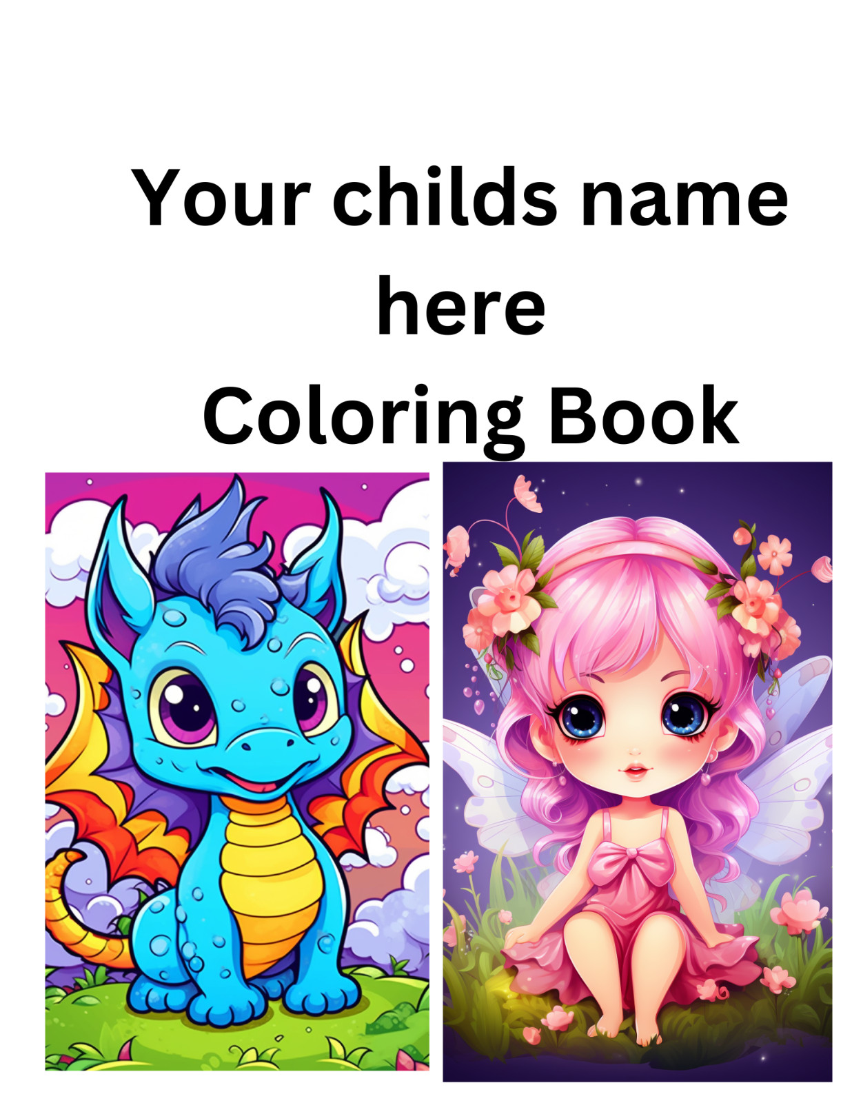 ✨ Personalized Coloring Book for Kids – Custom Name on the Cover