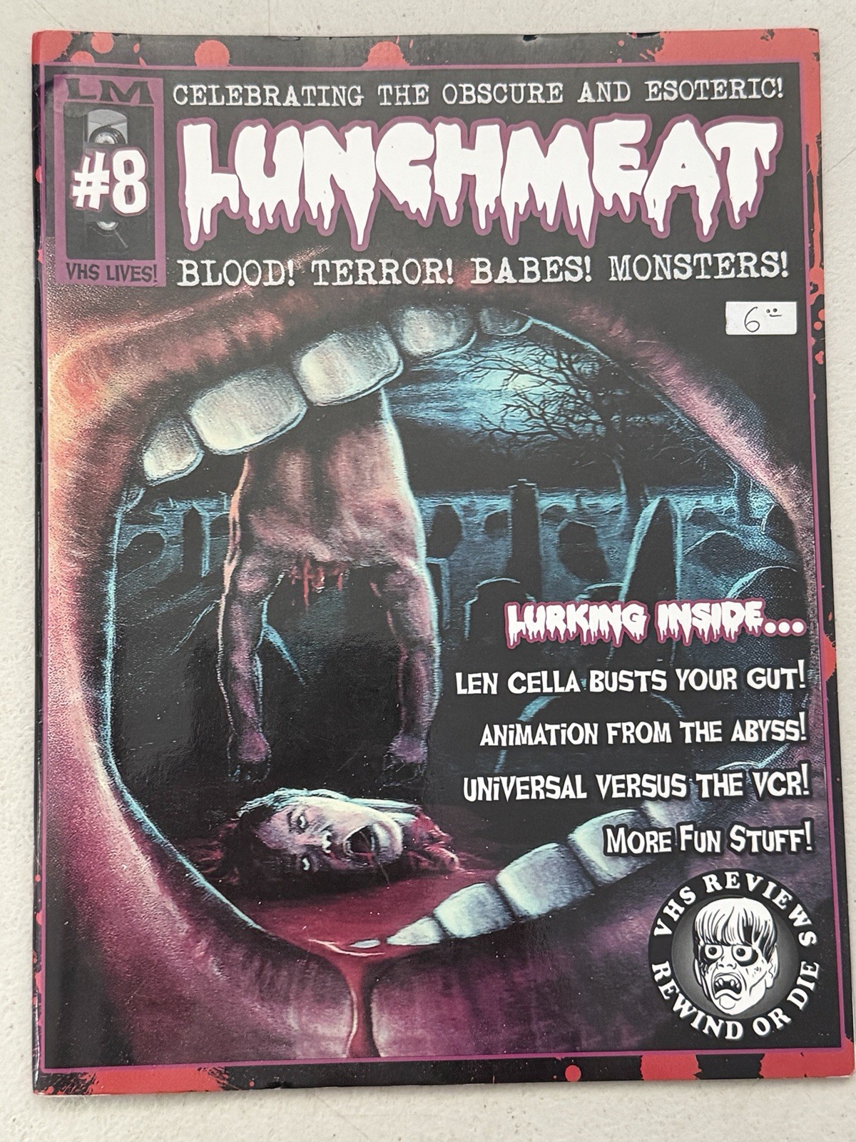 LUNCHMEAT Magazine #8 Rare VHS Zine Horror SOV Promo MOVIE Fanzine REVIEWS