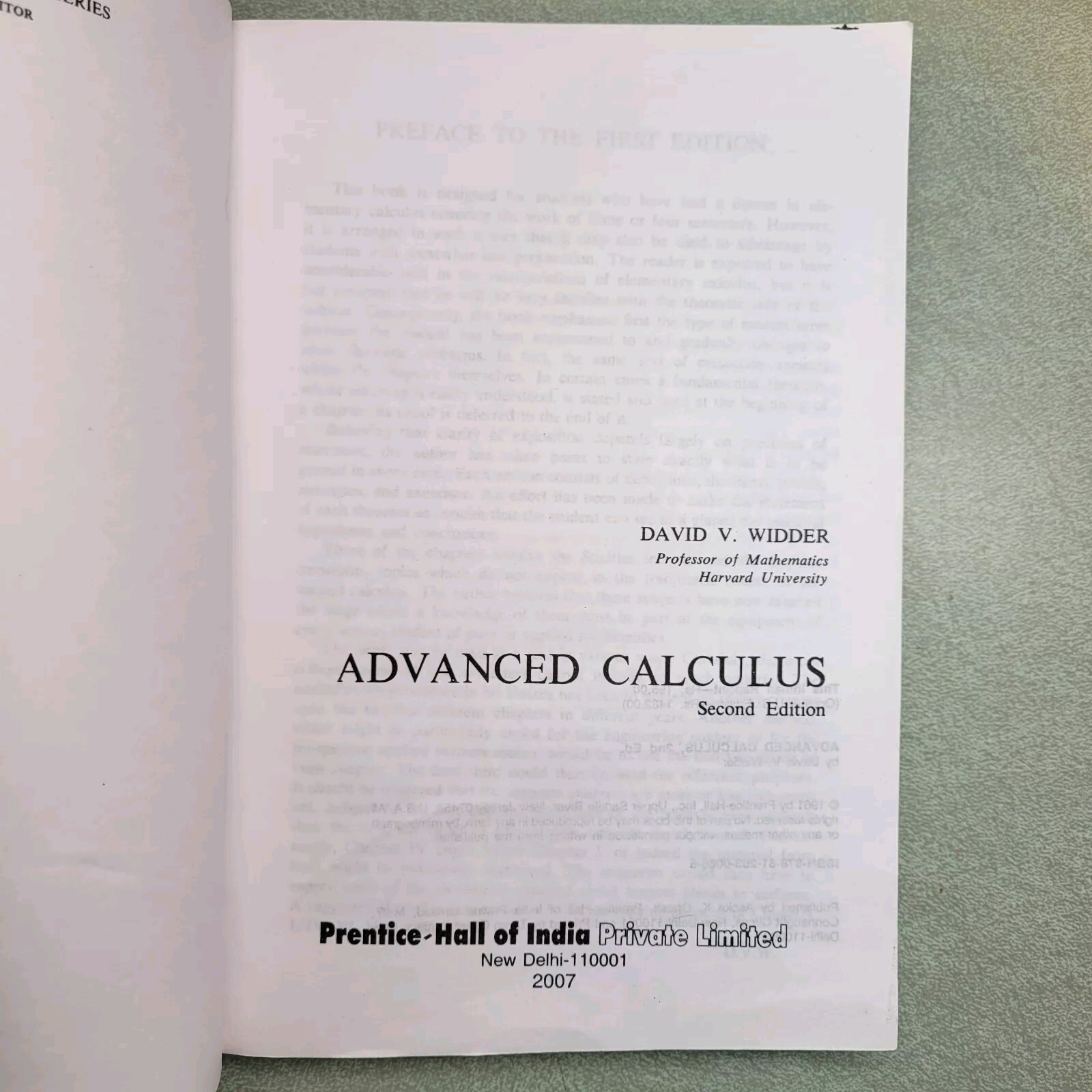 ADVANCED CALCULUS , SECOND EDITION , ISBN 978-81-203-0086-6