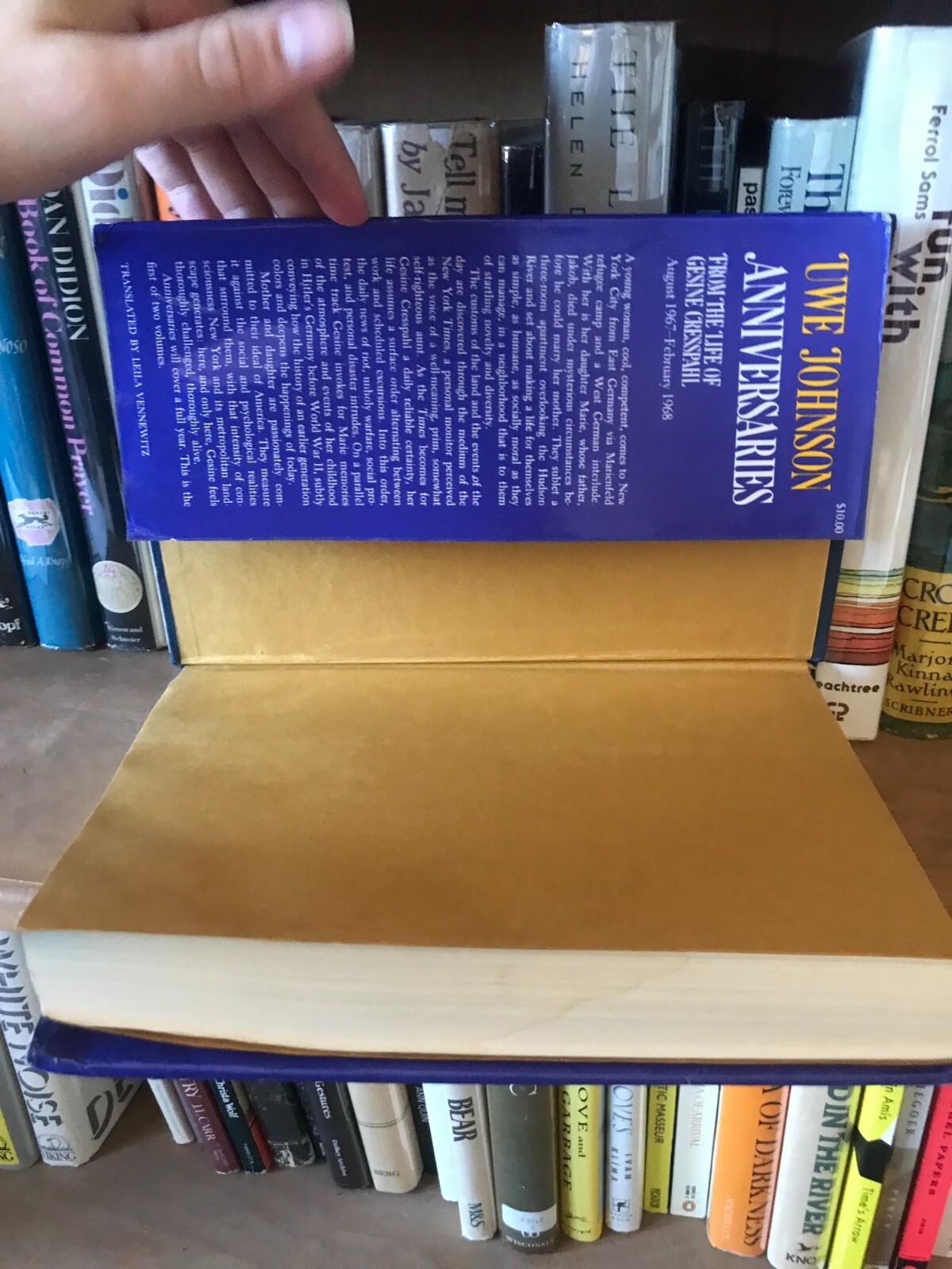 Anniversaries: From the Life of Gesine Cresspahl by Uwe Johnson – 1st US Edition