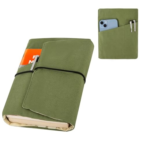 Book Covers for Paperbacks, Reusable Book Cover 8.5 Inch x 2 Inch Green