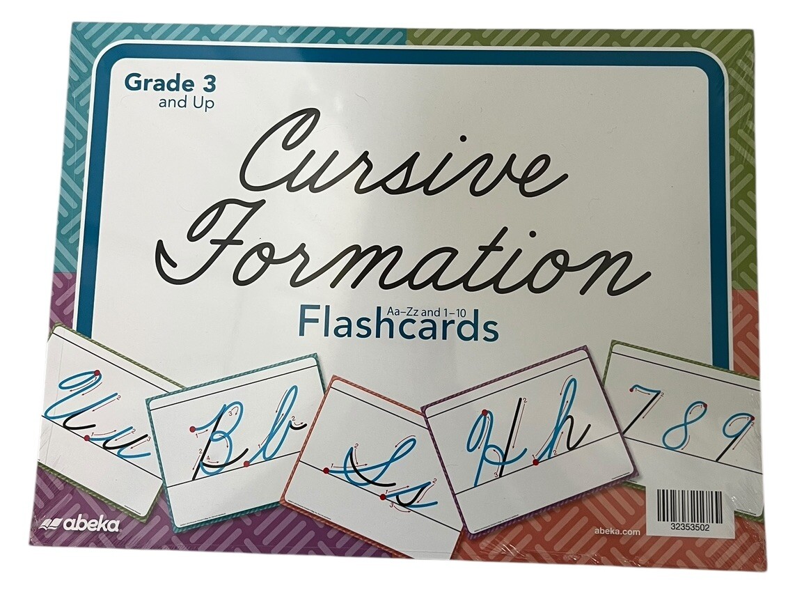 Abeka Cursive Formation Flashcards Grade 3 and Up NEW Homeschool