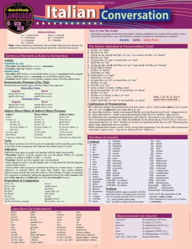 Italian Conversation: a QuickStudy Laminated Language Ref – VERY GOOD