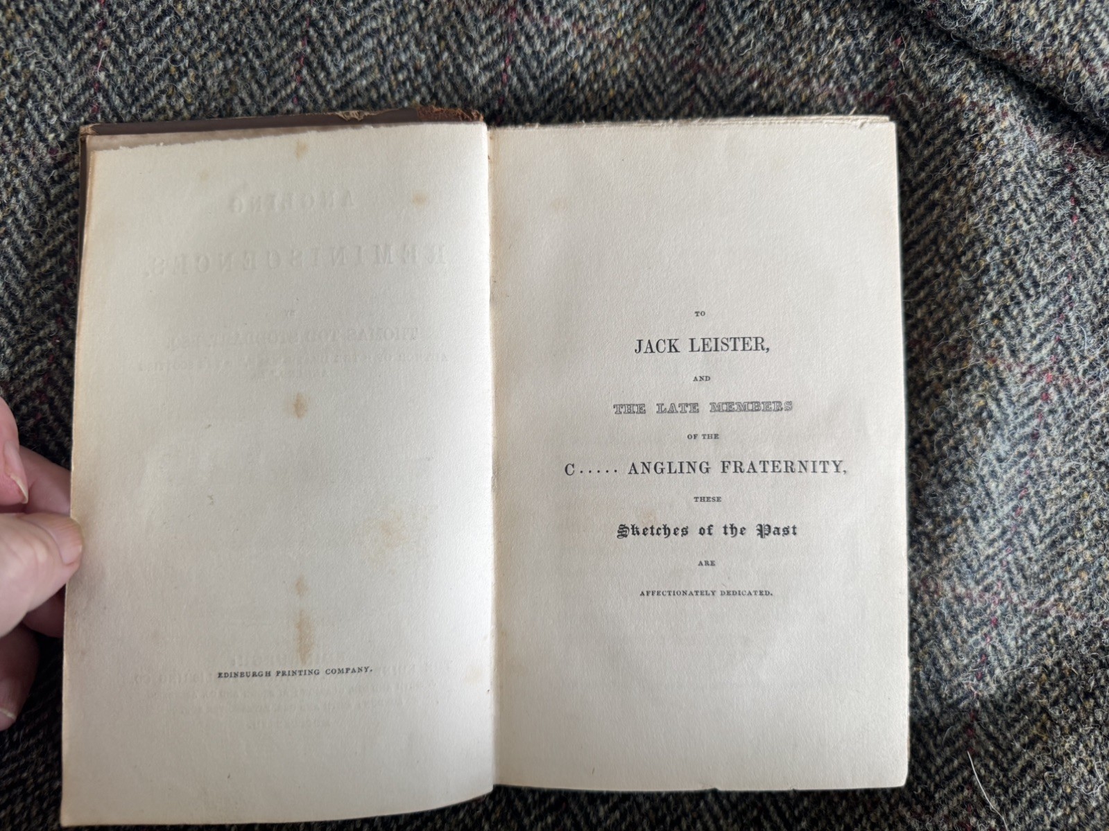 Angling Reminiscences, Thomas Tod Stoddart, 1st 1837, Scotland Fishing Trout