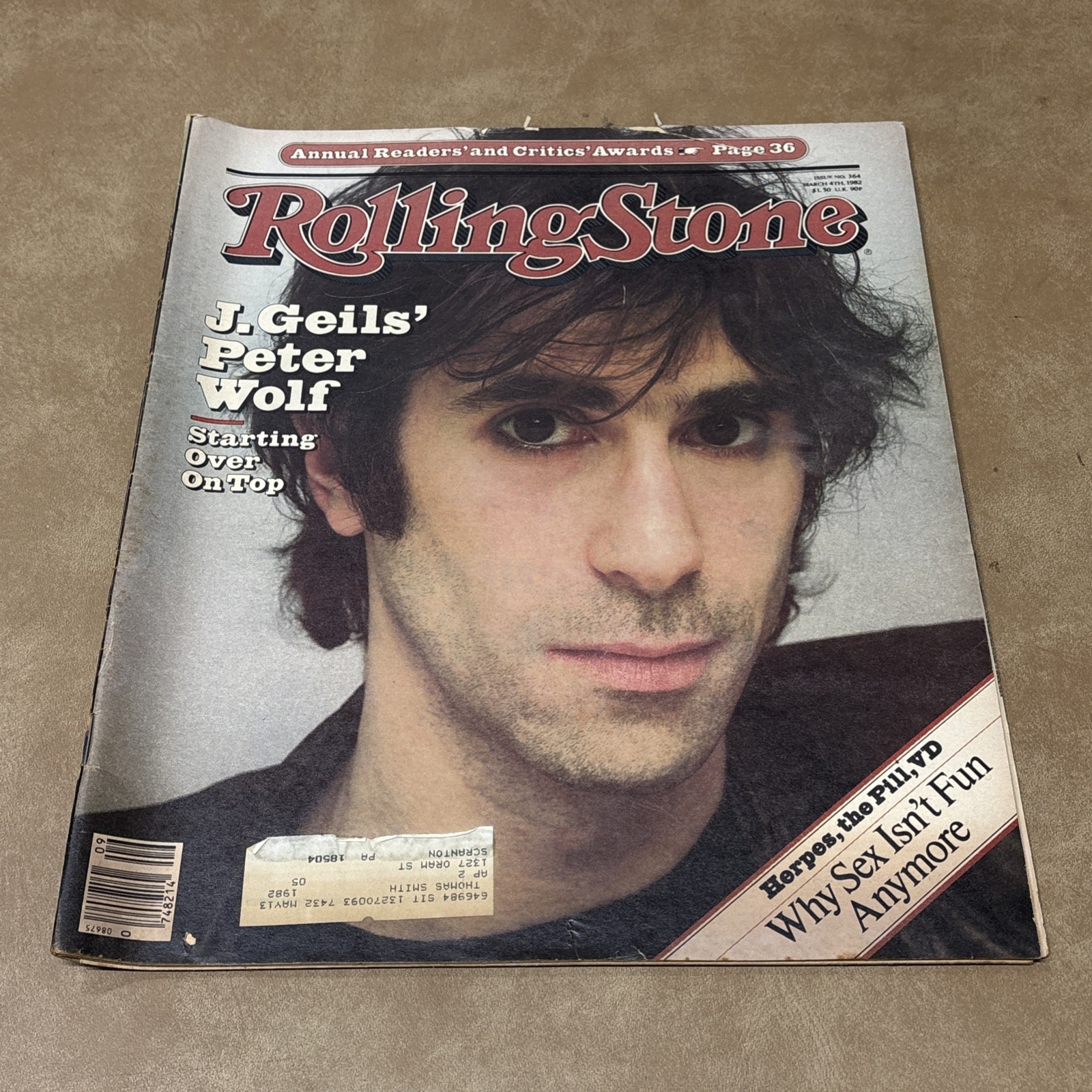 ROLLING STONE #364 3/82 PETER WOLF, SAUL BELLOW