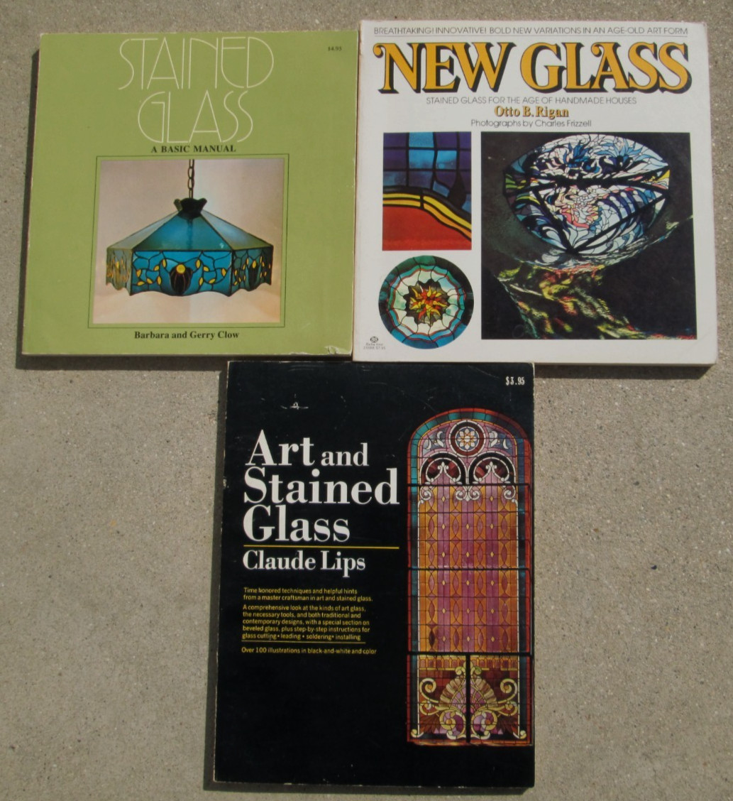 1970’s Lot of 3 Stained Glass Paperback Books Basic Manual/Art and Stained Glass