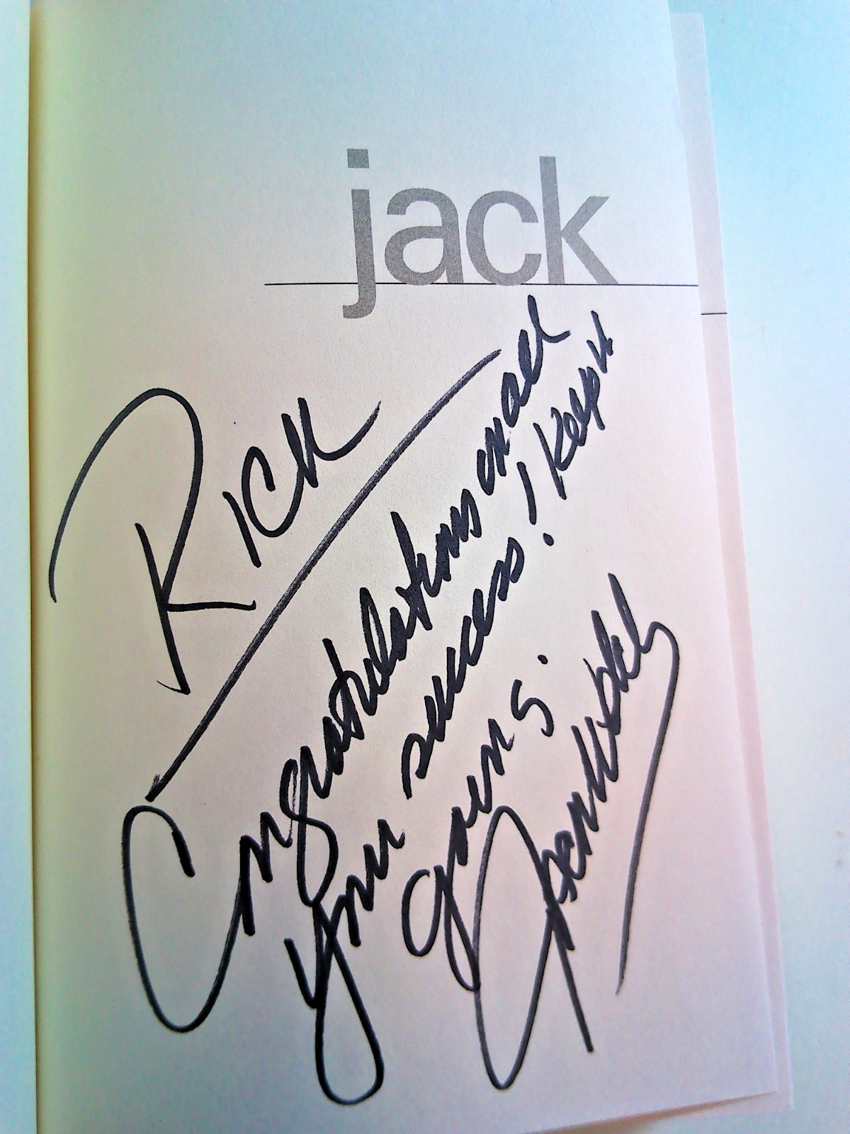 SIGNED Book by Jack Welch CEO of General Electric JACK 2001 1st Edition