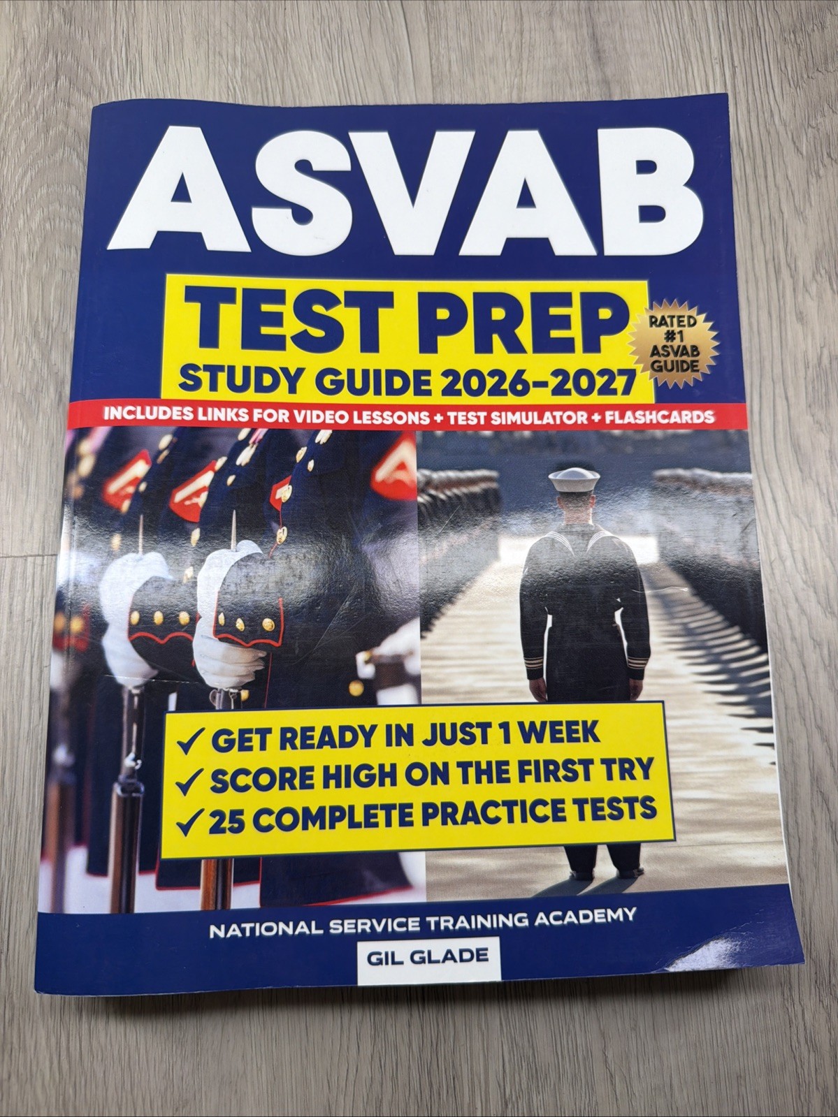 ASVAB STUDY GUIDE: 25 Complete Practice Tests 2026-27 Gil Glade new with dent