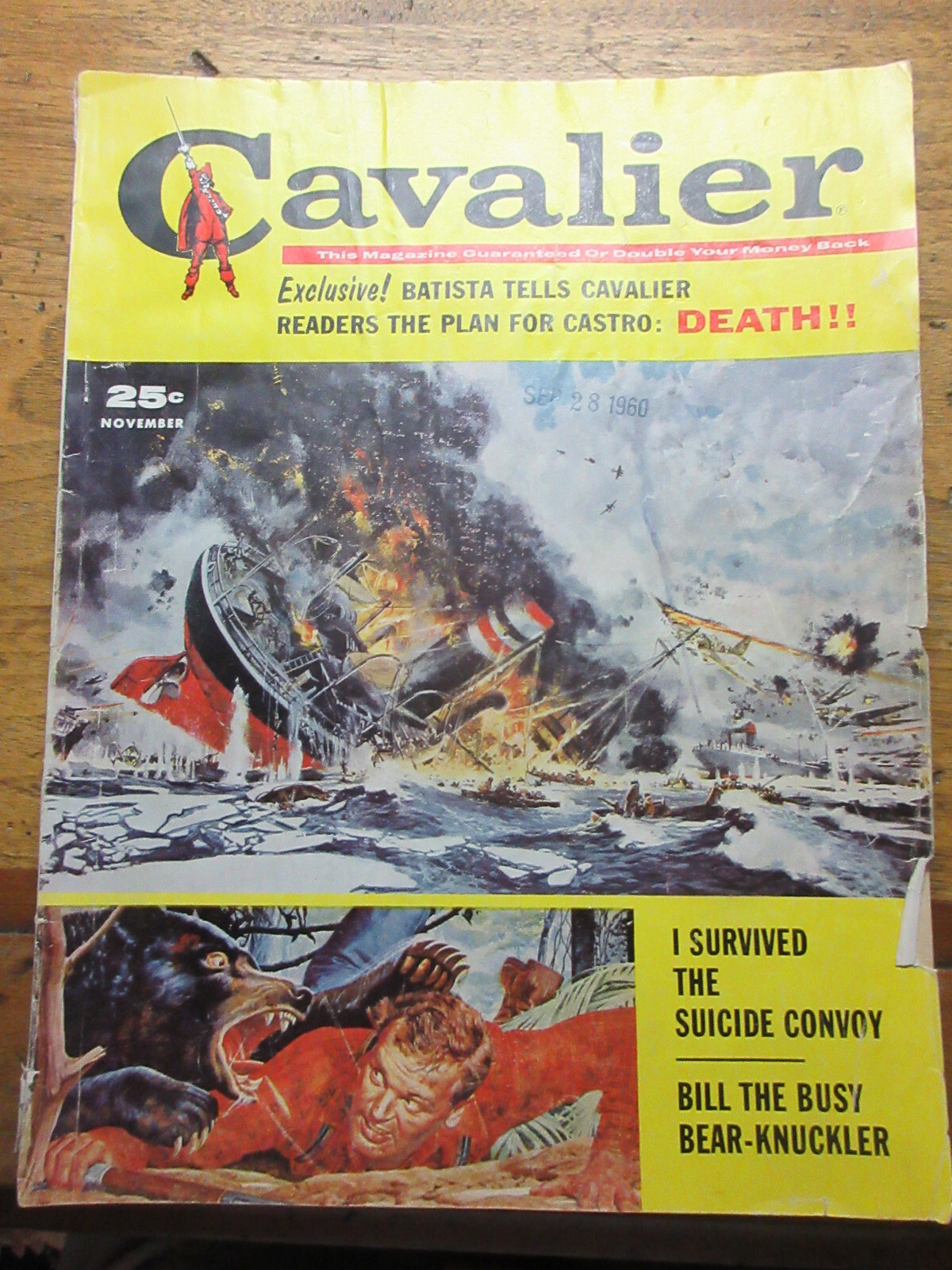 CAVALIER Magazine Nov 1960 Men’s Interest, Zsa Zsa Castro Suicide Convoy