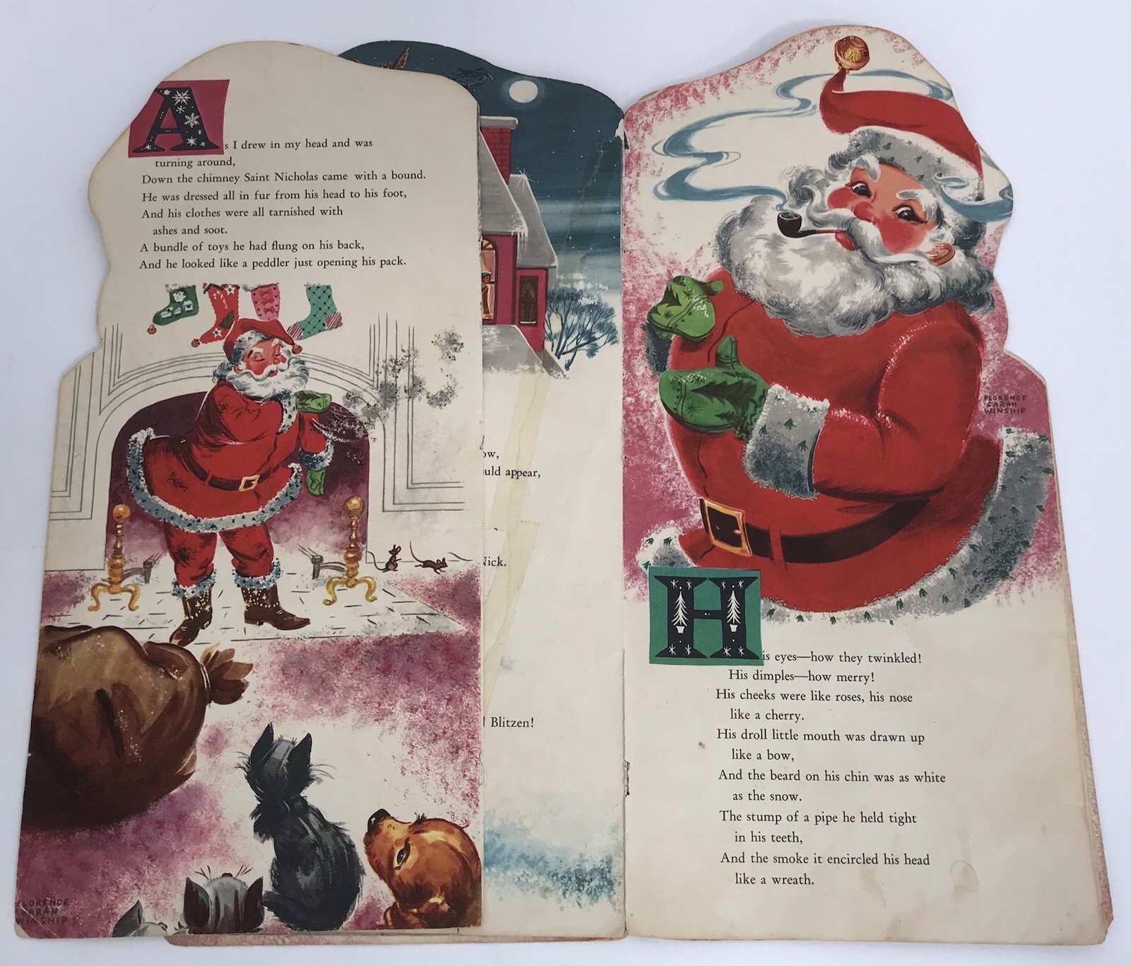 Vintage Whitman 1958 Night Before Christmas Book Florence Sarah Winship