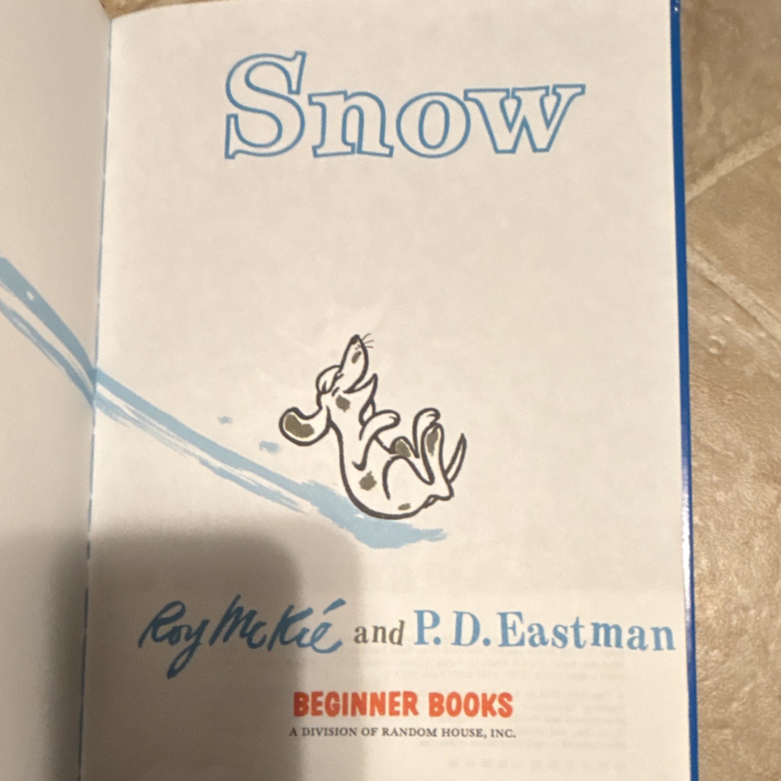 Snow Hardcover Roy McKie P.D. Eastman Illustrated Ages 4-8 Beginner Books