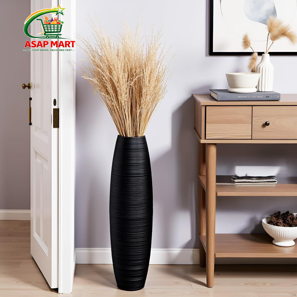 Rocendlor Tall Floor Vase, 27.5 inches (70cm, 2.3FT) in, Black