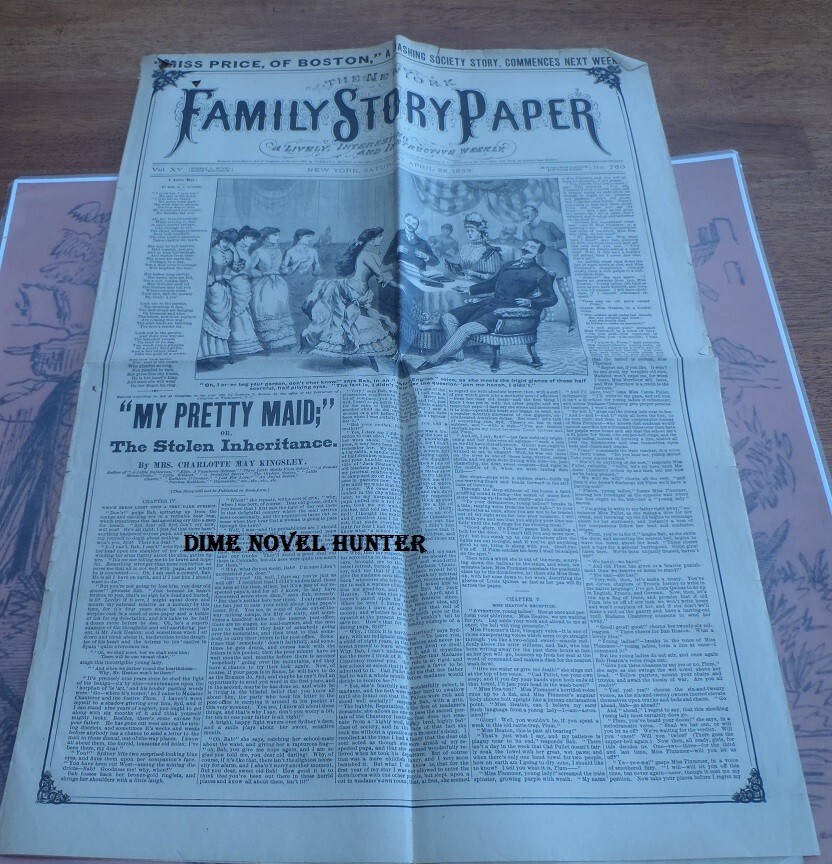 NEW YORK FAMILY CHARLOTTE KINGS LEYSTORY PAPER #760 NORMAN MUNRO 1888 STORYPAPER