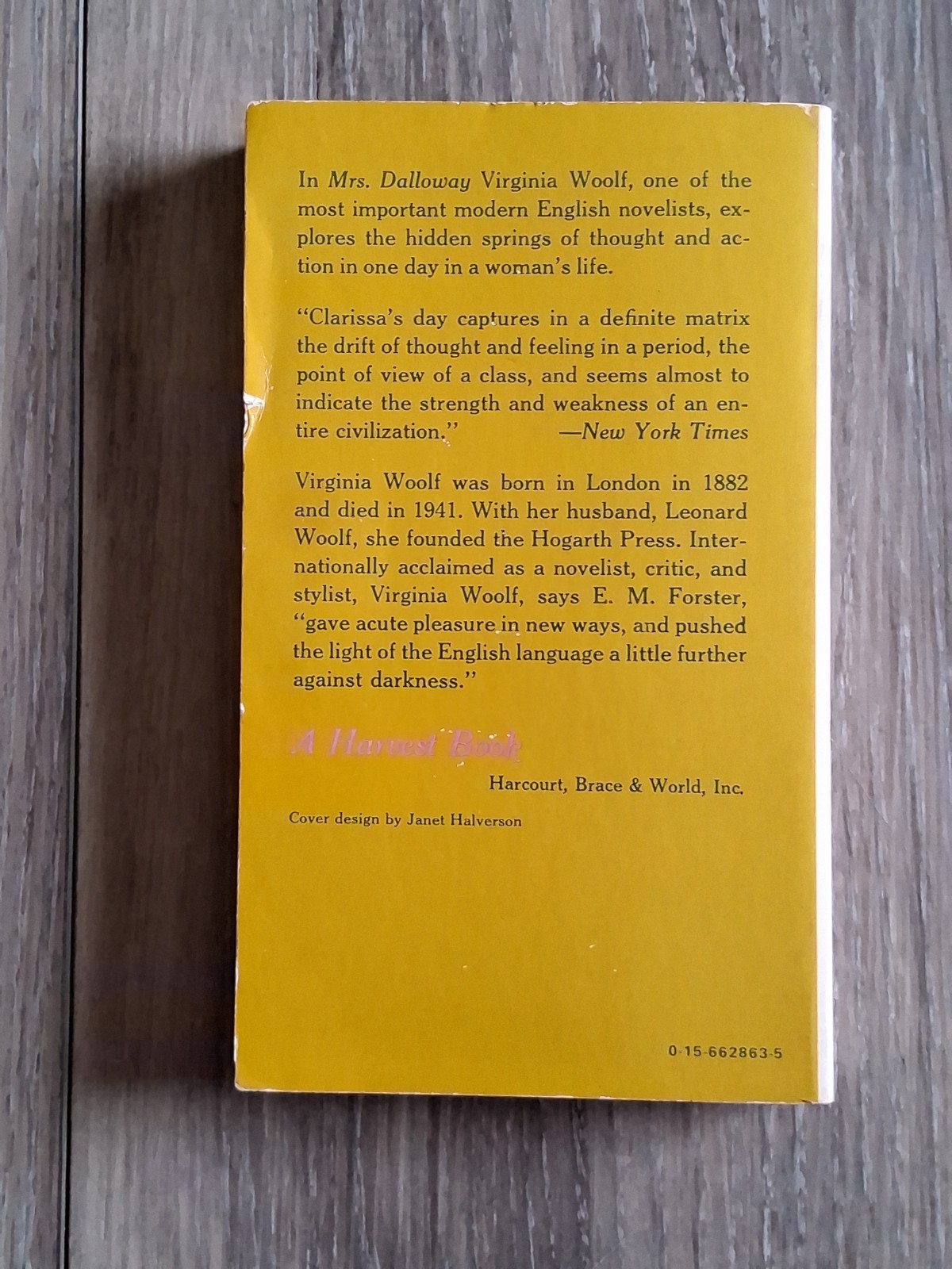 Mrs. Dalloway By VIRGINIA WOOLF VINTAGE 1953 FREE SHIPPING