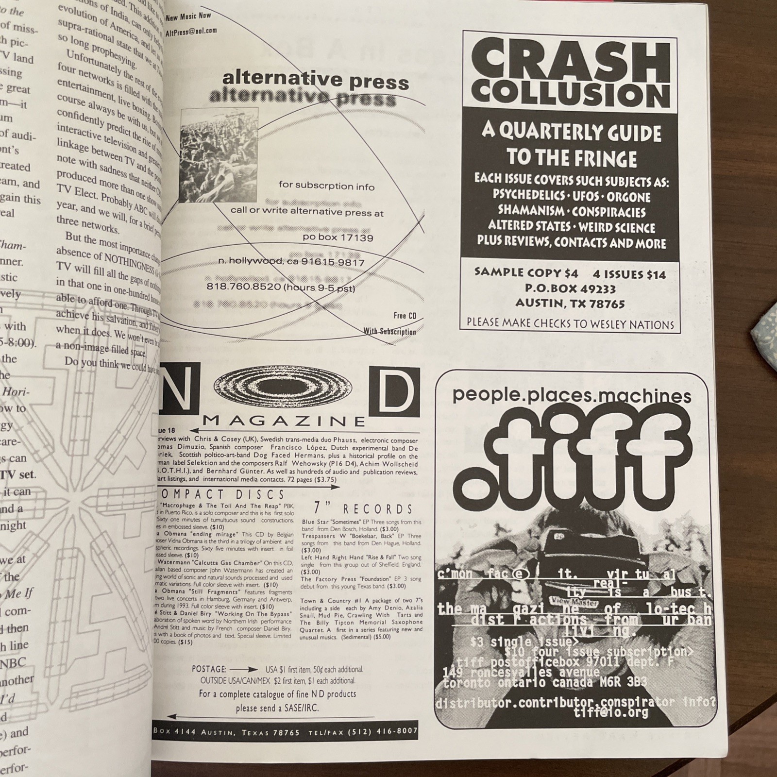 FRINGE WARE REVIEW #7 1996 WIRED ISSUE Mcluhan Xerox Genesis P-Orridge VG