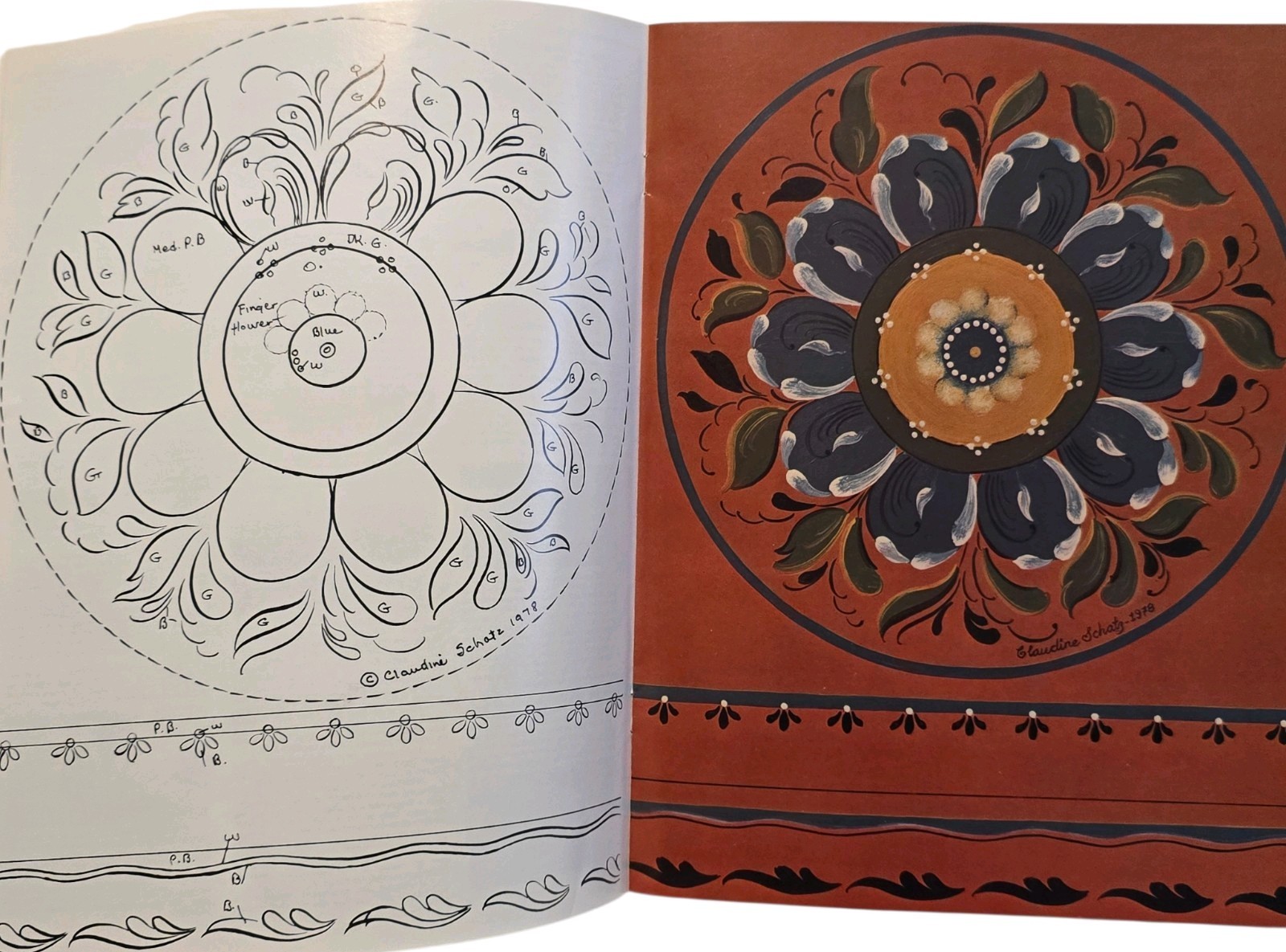 Halllingdal Rosemaling Round Brush Technique Instruction Book Claudine Schatz