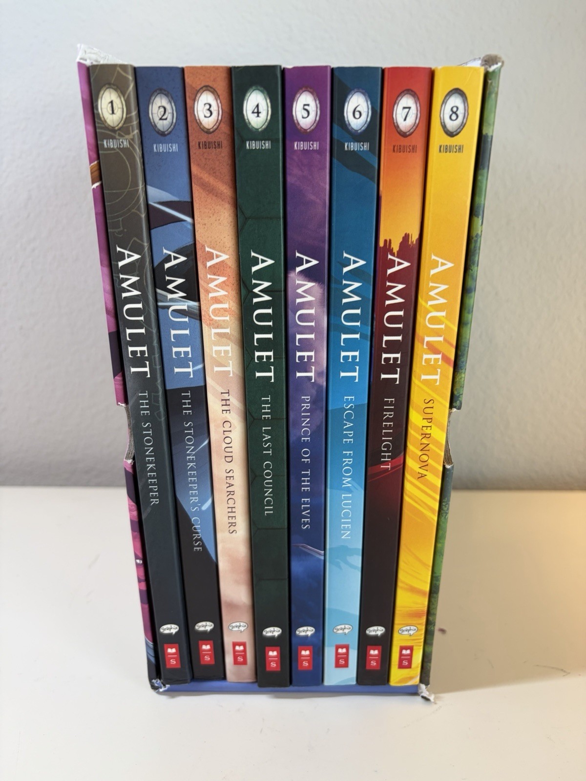 Lot AMULET Books #1-8 Complete Series Set by Kazu Kibuishi Graphic Novels LN