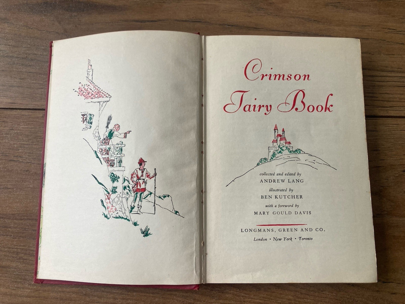 The Crimson Fairy Book By Andrew Lang Vintage Hardback Edition 1957 -Pen See Pic