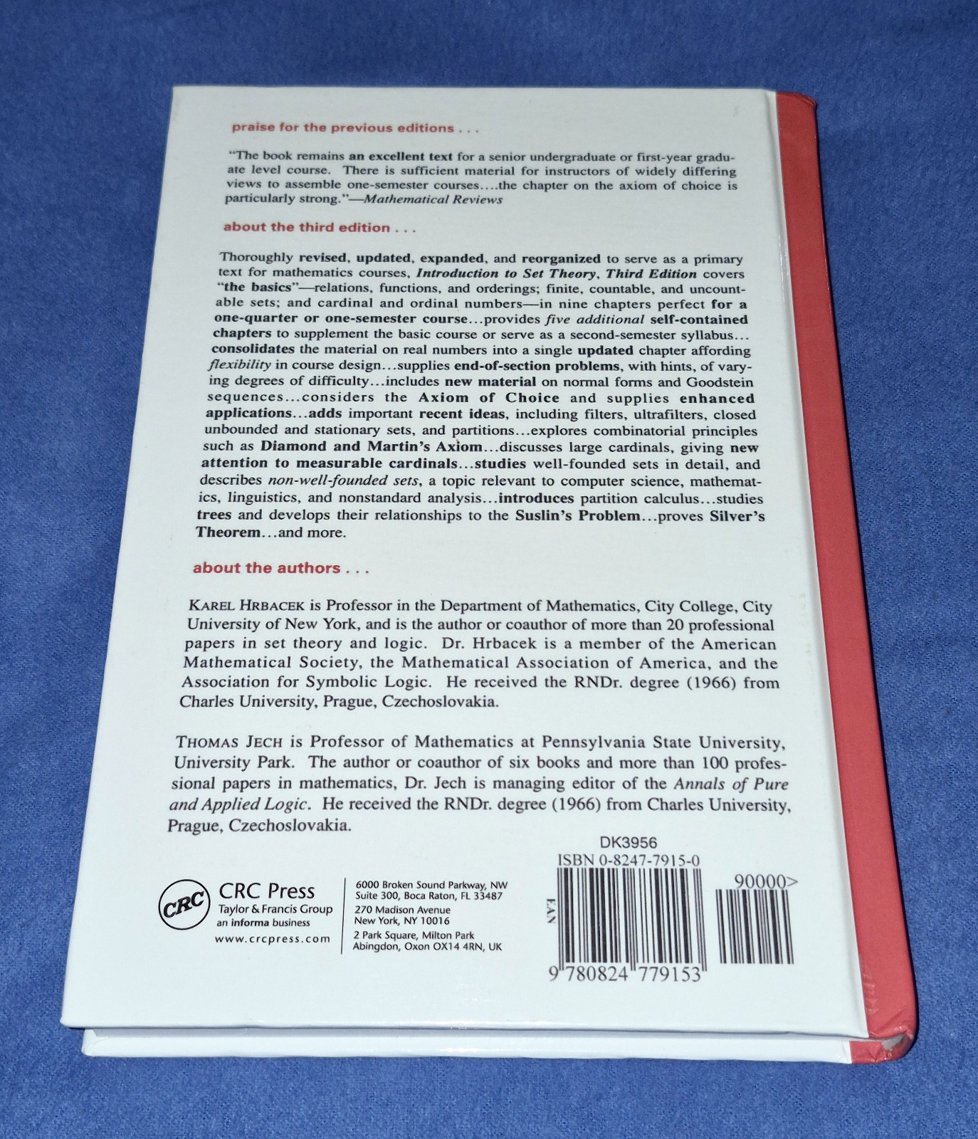 Introduction to Set Theory (Third Edition, Revised and Expanded) Hrbacek & Jech