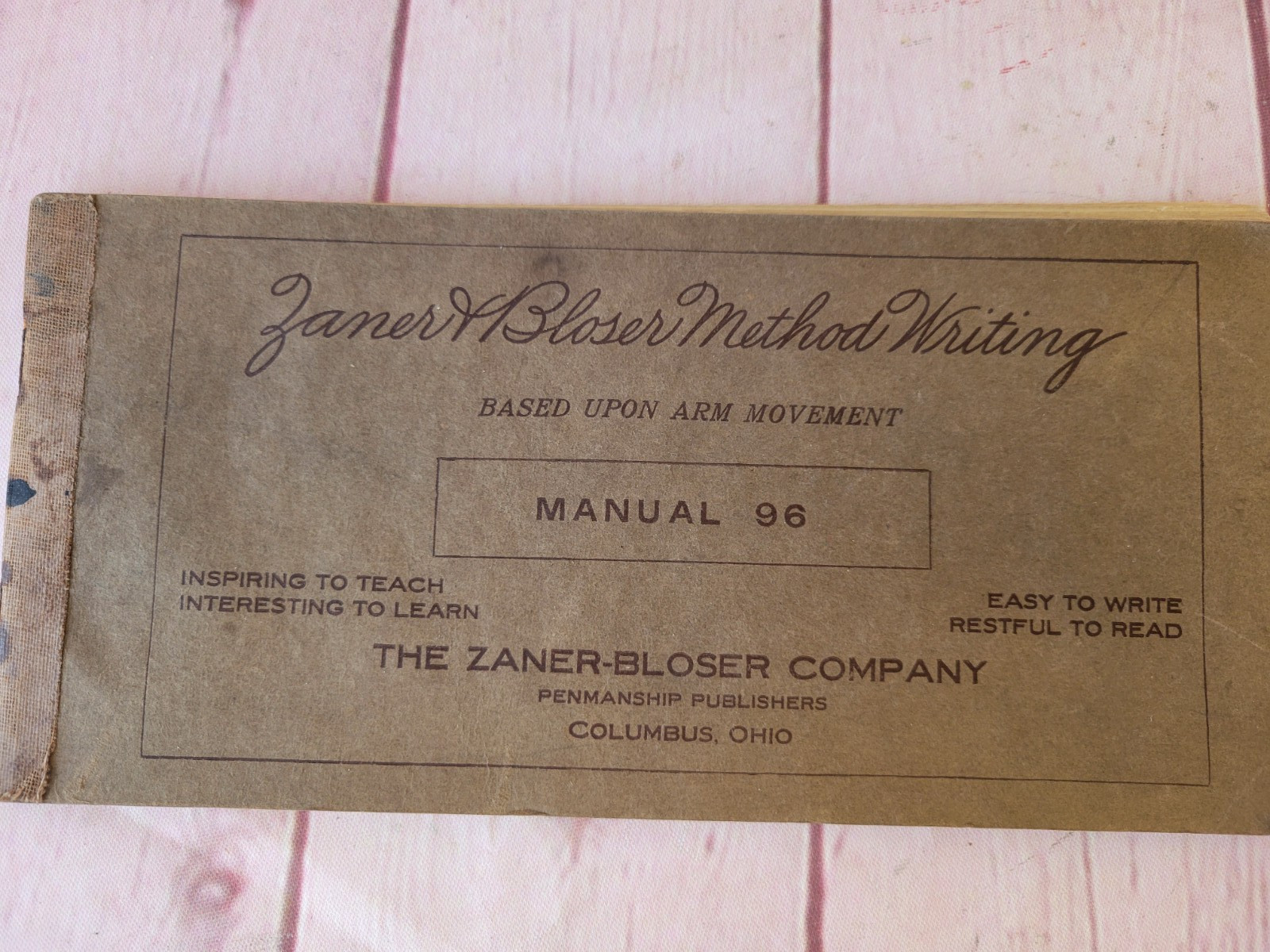 Vintage ZANER-BLOSER METHOD WRITING Manual 96 Calligraphy Penmanship Booklet