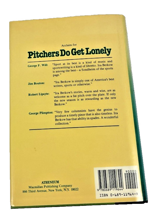 George F. Will Men At Work & Ira Berkow Pitchers Do Get Lonely HC DJ Lot of 2