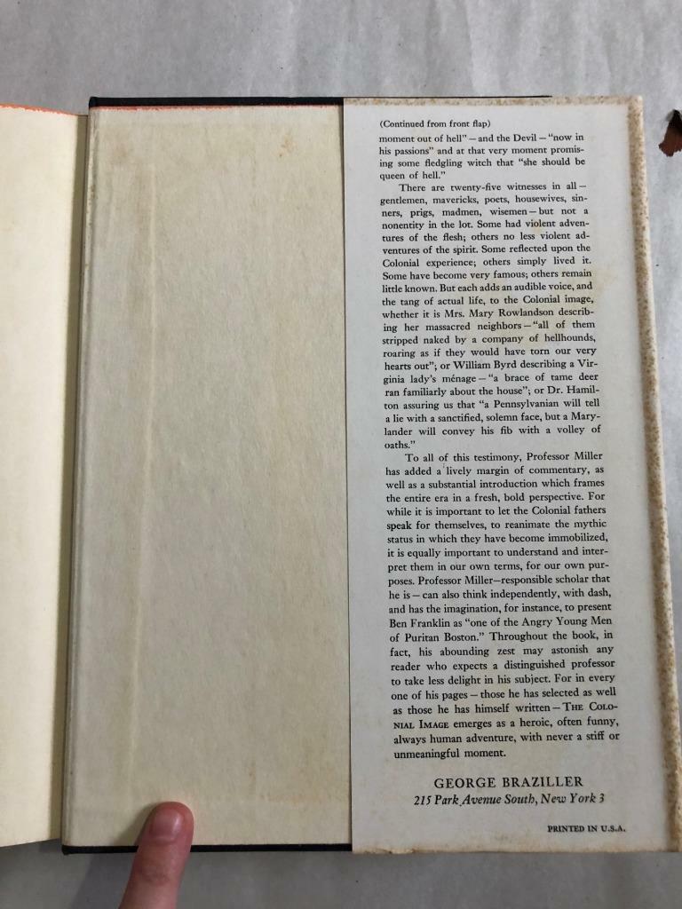 The Colonial Image Edited John Miller By George Braziller 1st Print 1962