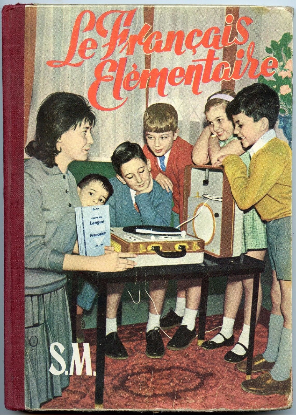 FRANÇAIS ELEMENTAIRE Vintage School Book Libro Texto Colegio 1966, 174 Pages VG+