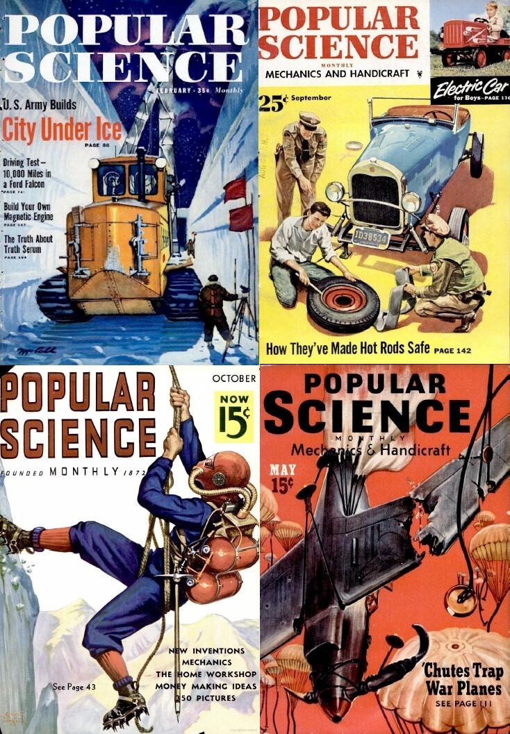1071 Old Issues of Popular Science Magazine (1872-1963) Volumes 1-7 on 7 DVDs