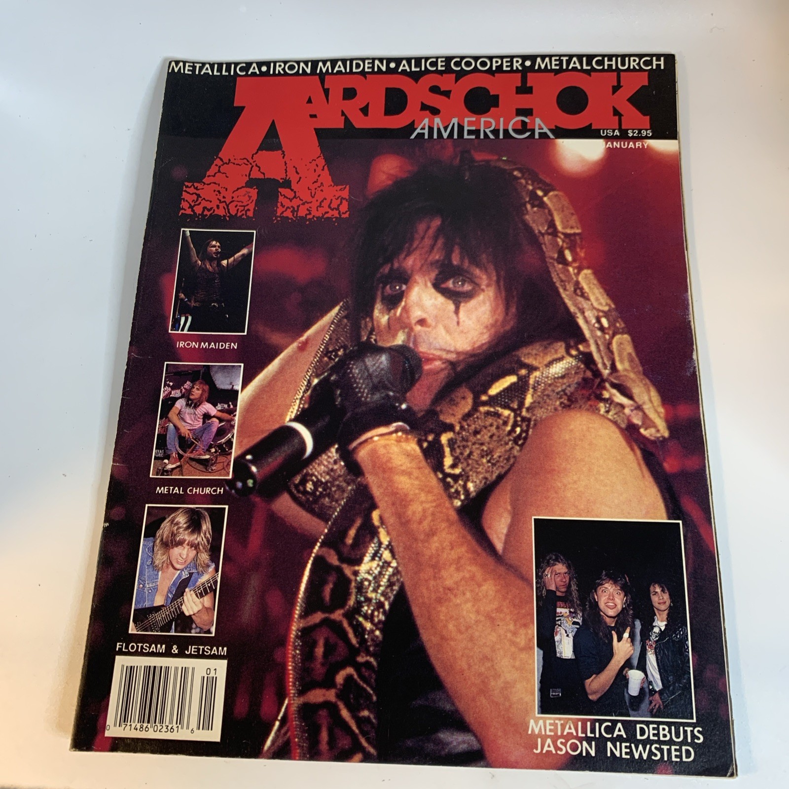January 1986 Aardschok Magazine Alice Cooper Metallica Metal Church Iron Maiden