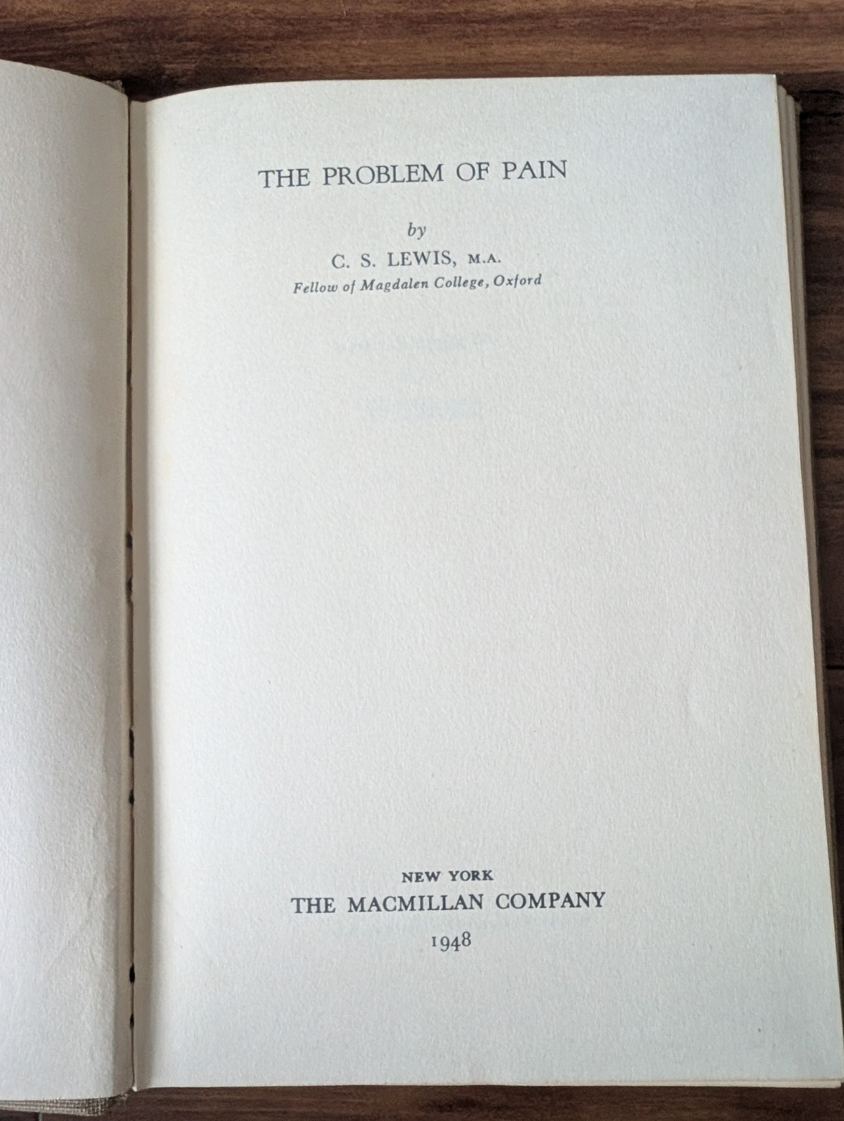 The Problem of Pain C.S. Lewis Hardcover Ninth Printing 1950