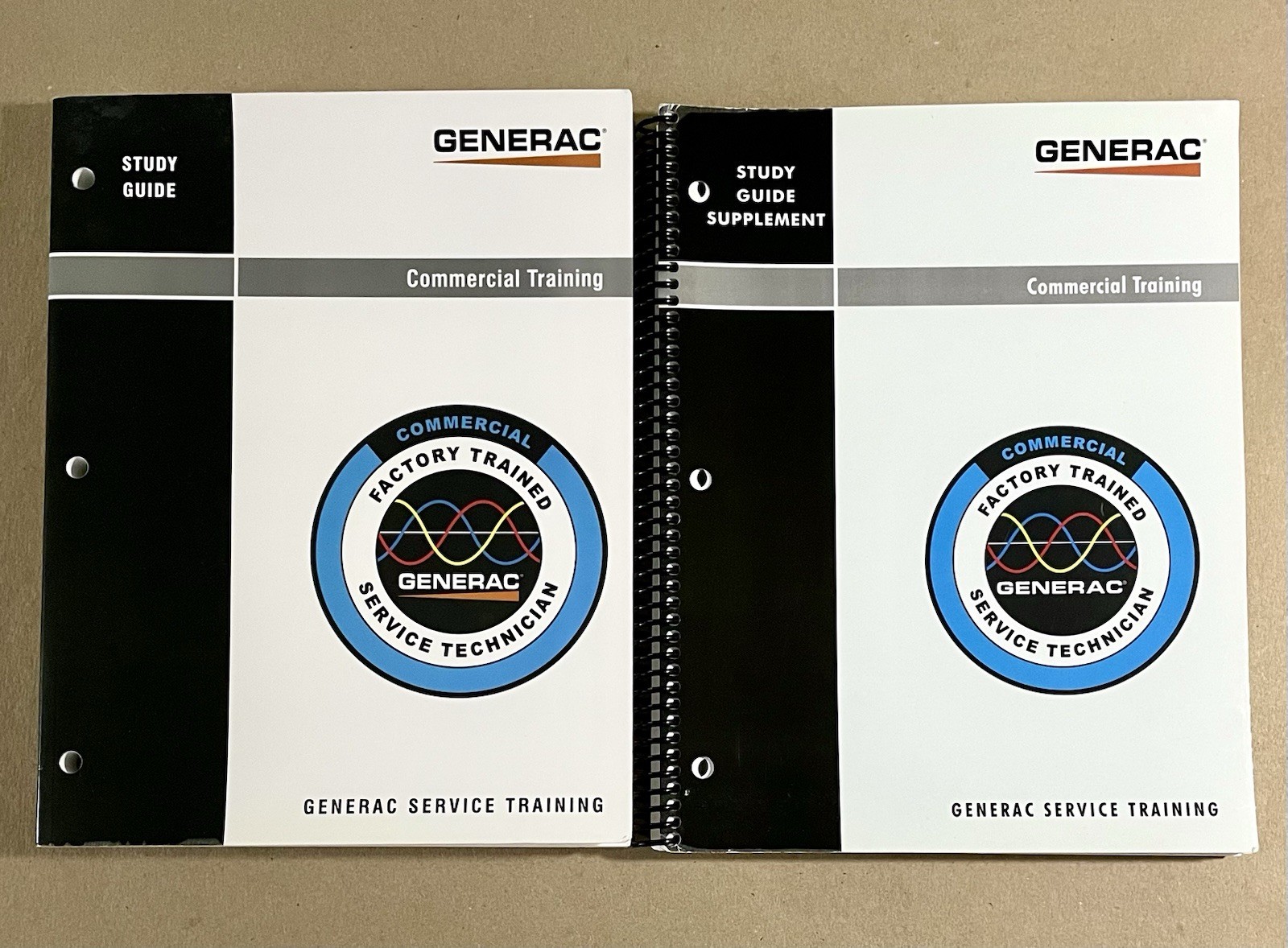 2 LOT: Generac Commercial Training, Study Guide & Supplement, 2010 PB VG!