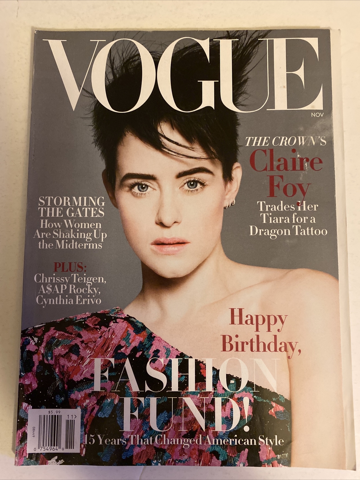 Vogue Magazine November 2018 Claire Foy Cover 194 PAGES FREE SHIPPING
