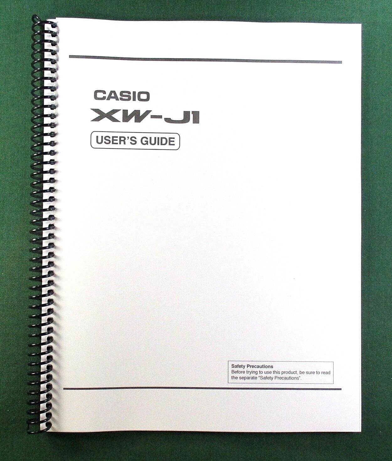Casio XW-JI Instruction Manual: 20 Pages Coil Bound & Protective Covers!