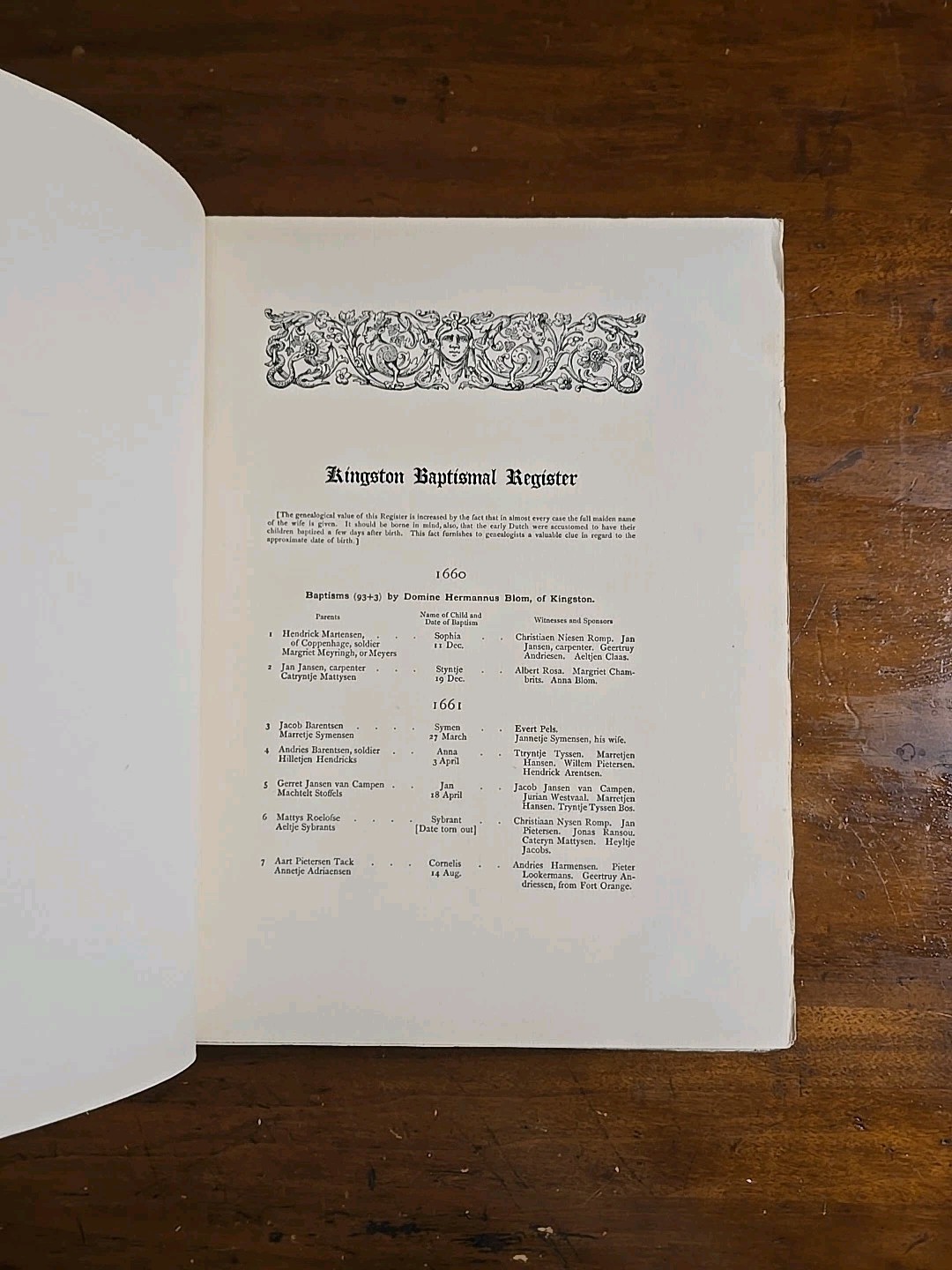 Baptismal & Marriage Register of The Old Dutch Church of Kingston, NY 1660-1809