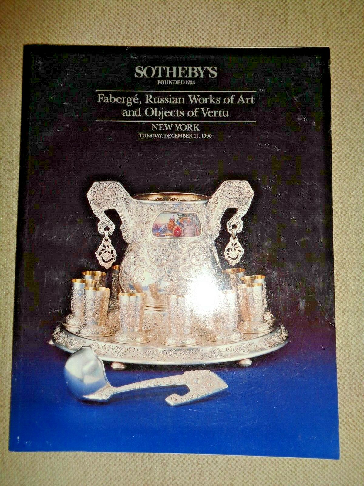 SOTHEBY’S RUSSIAN FABERGE ART ICONS PORCELAIN ENAMELS SILVER VERTU Catalog 1990