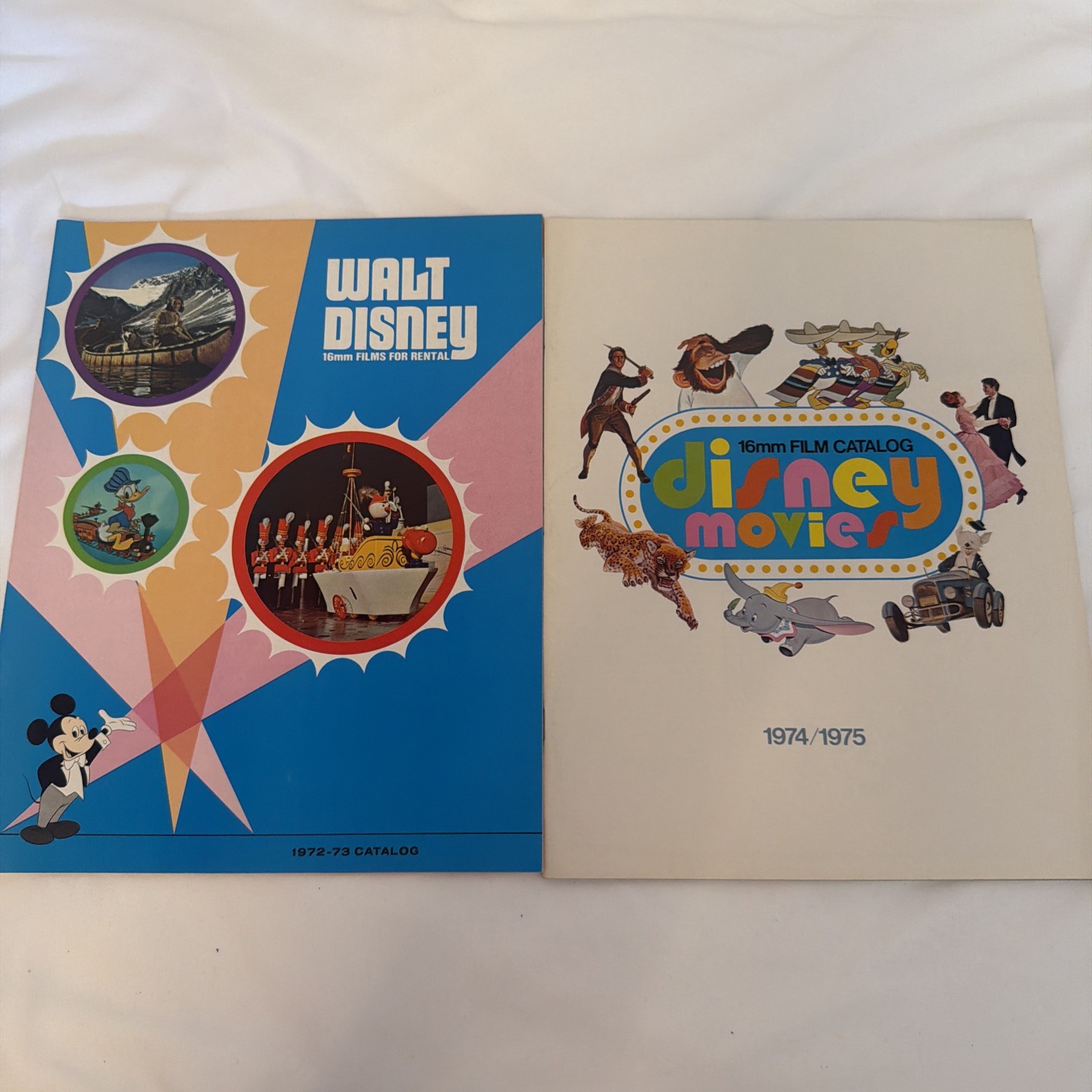 Walt Disney Co Original 1972-1975 16mm Film Rental & Educational Catalog Lot X 2
