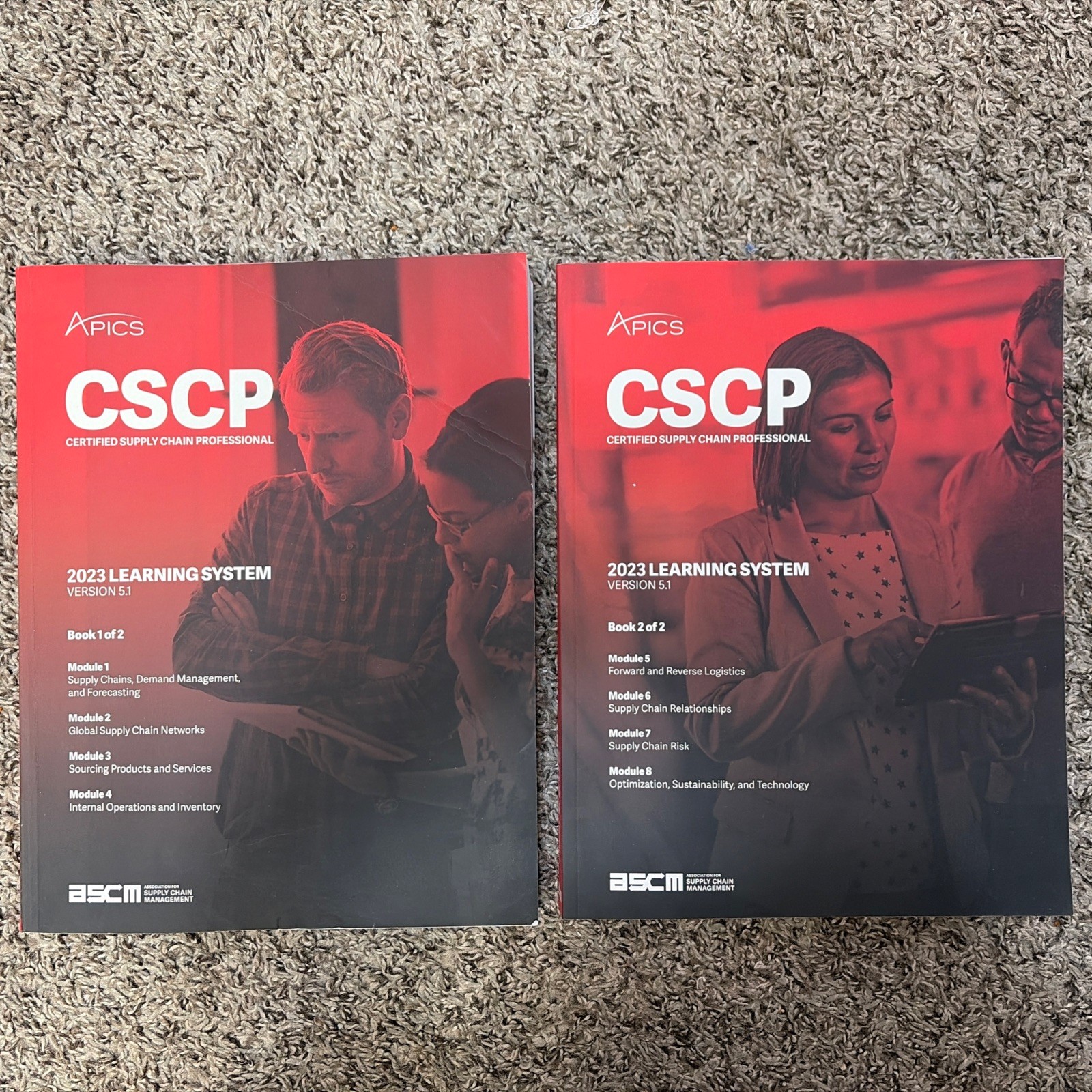 APICS CSCP 2023 VERSION 5.1- Book 1 &2- Modules 1-8, 2 Books in Good Condition.