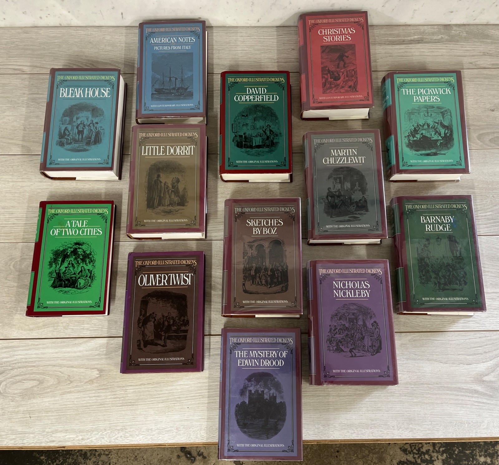 Oxford Illustrated Dickens Lot 13 HC Slipcase Style Like New Classics